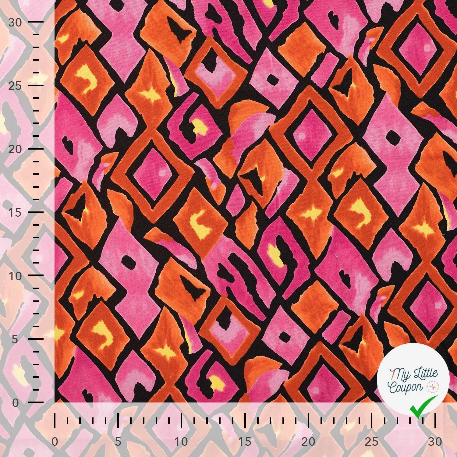 SATIN VISCOSE RETRO CHECKS FUCHSIA - My Little Coupon