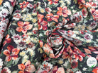 SATIN VOILE DE COTON ÉMERISE PREMIUM FOND NOIR DOUX MADE IN ITALY - My Little Coupon