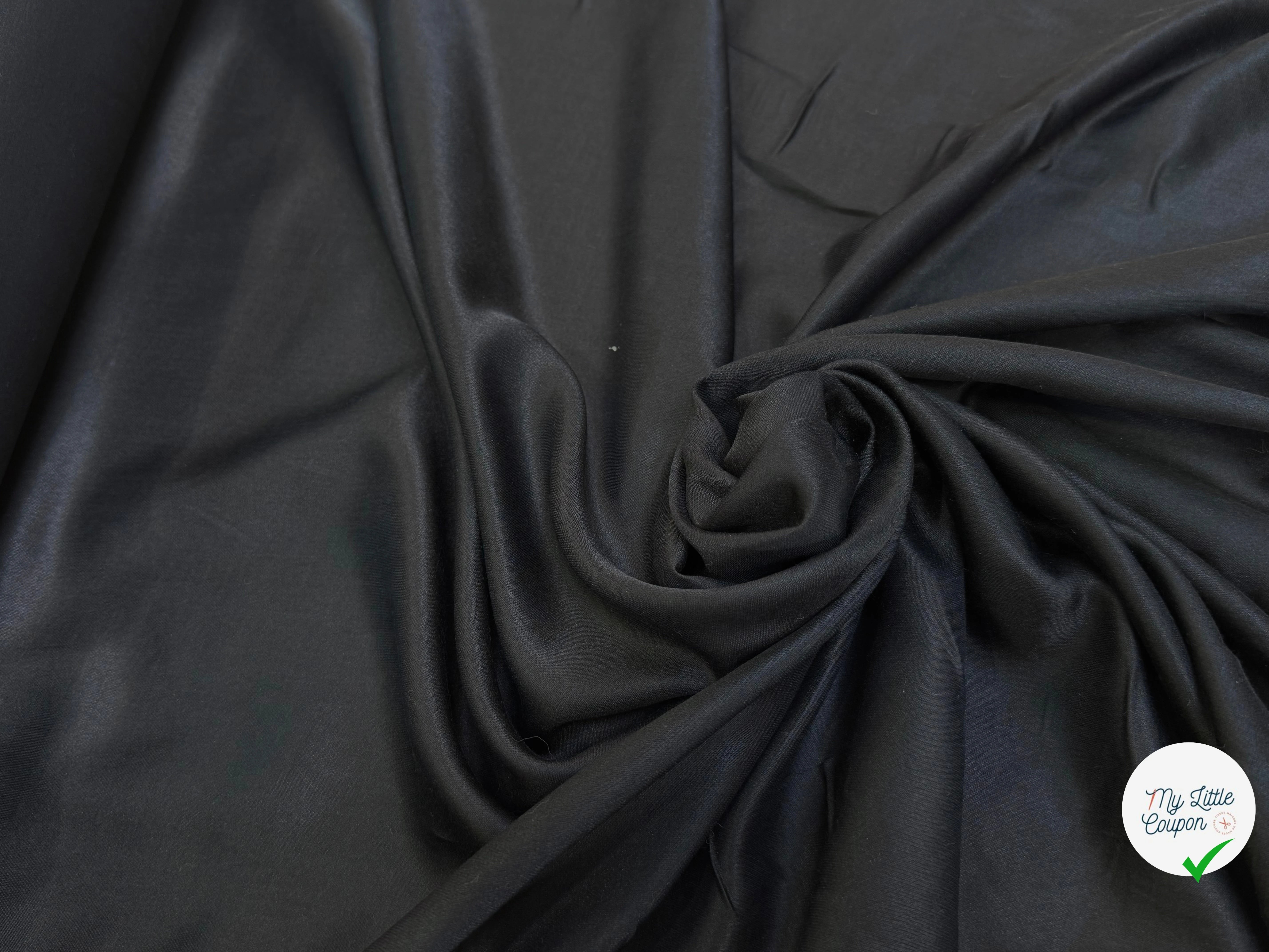 SATIN VOILE DE SOIE DOUX NOIR - My Little Coupon