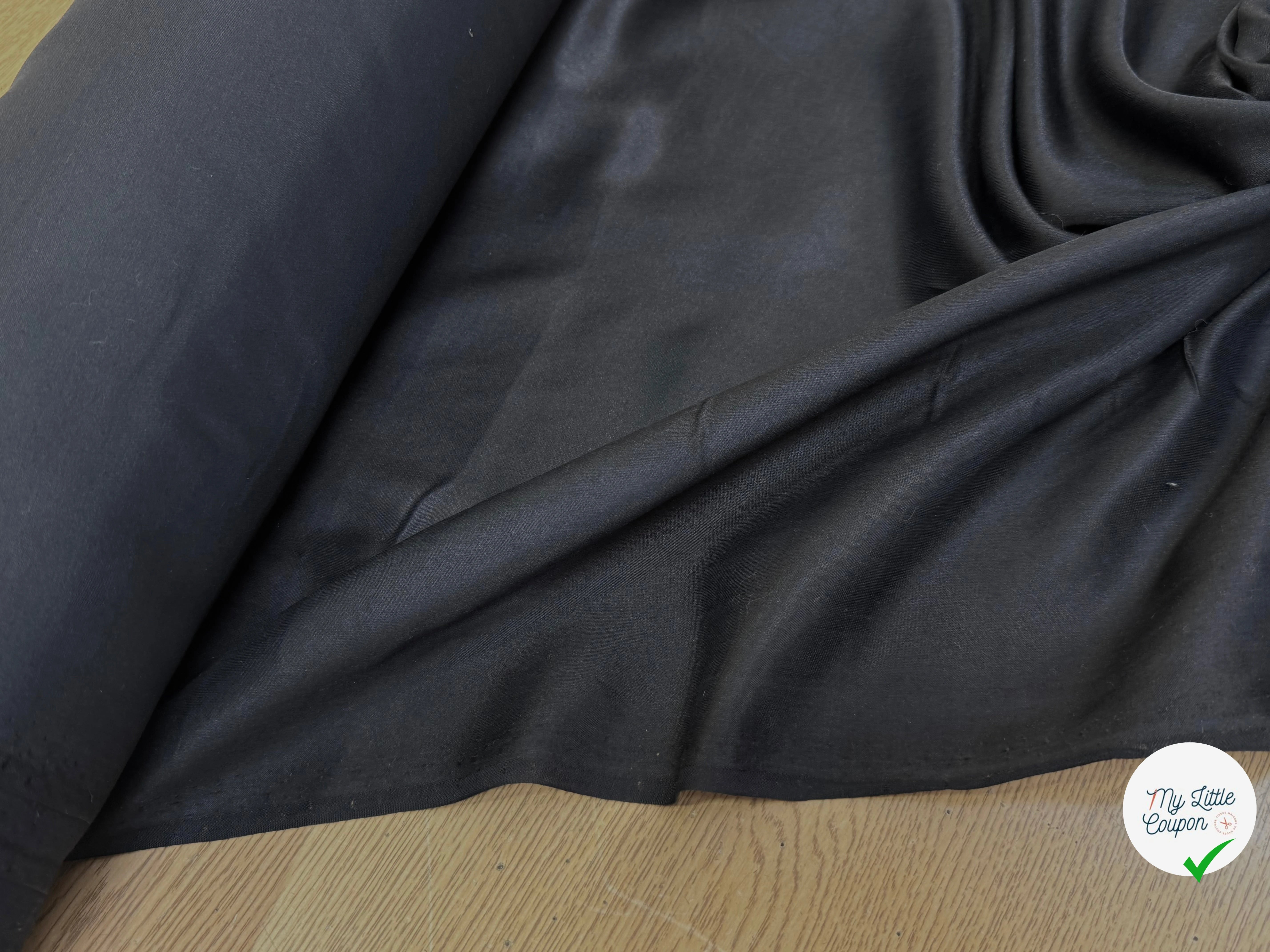 SATIN VOILE DE SOIE DOUX NOIR - My Little Coupon