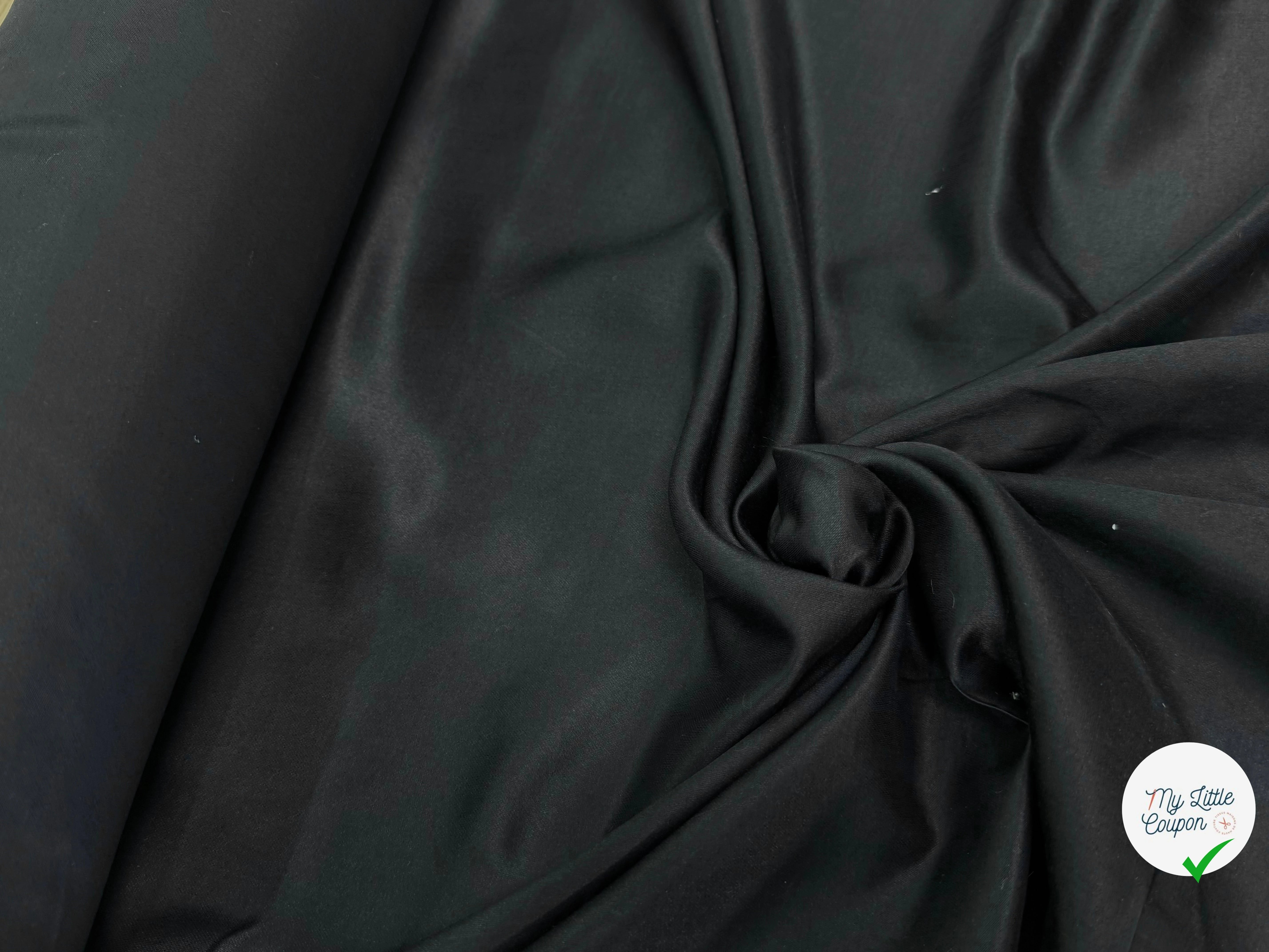 SATIN VOILE DE SOIE DOUX NOIR - My Little Coupon
