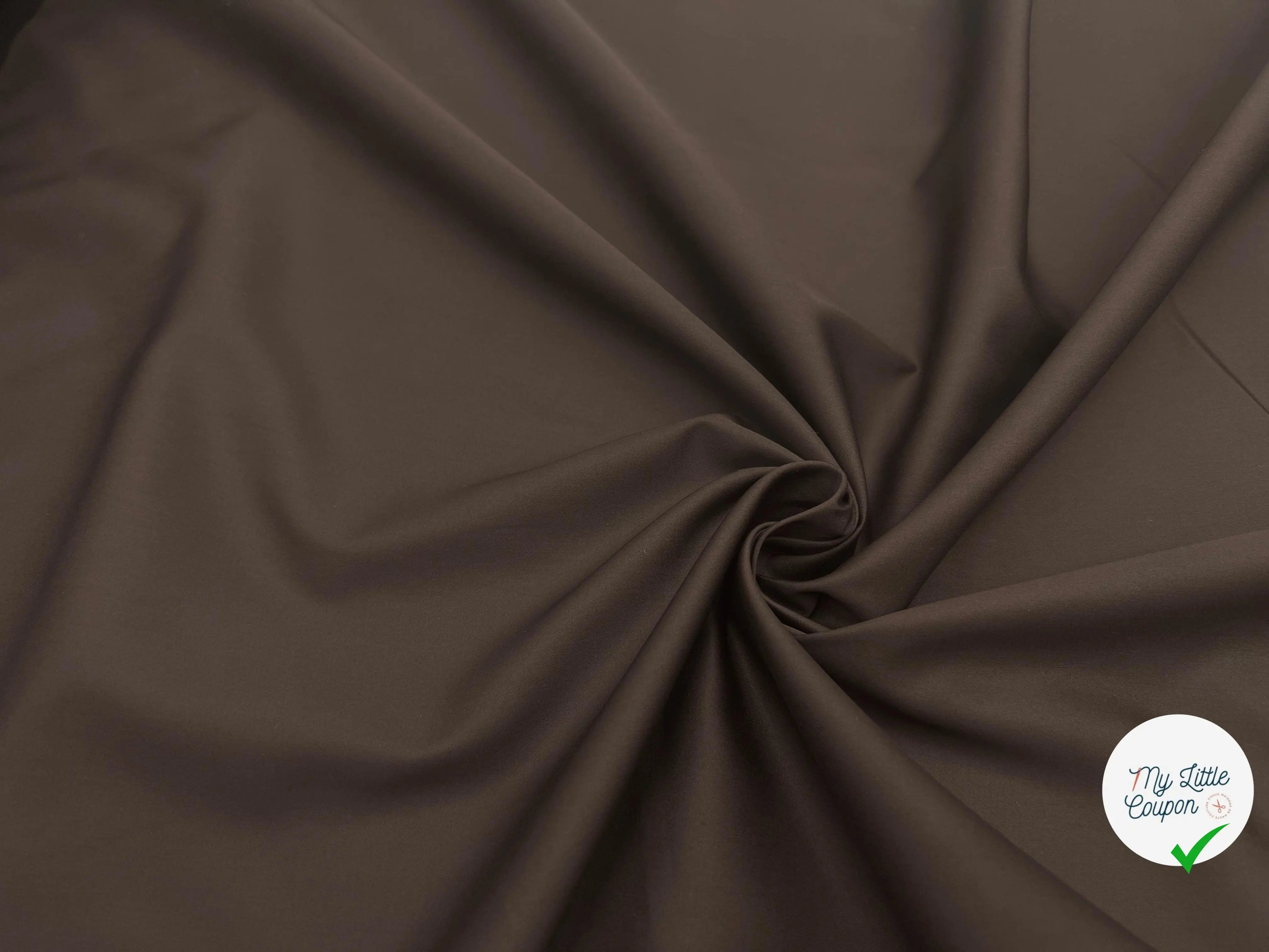 SATINETTE DE COTON CHOCOLAT - coupon de tissu de 3 mètres - My Little Coupon - tissu - coudre