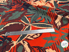 SEERSUCKER DE COTON IMPRIMÉ VÉGÉTAL BRIQUE LOTUS FOREST BRIQUE - My Little Coupon
