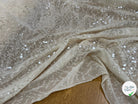 SEQUIN BRODÉ SUR CREPE ÉCRU - My Little Coupon