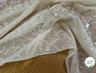 SEQUIN BRODÉ SUR CREPE ÉCRU - My Little Coupon