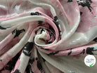 SEQUIN SUR IMPRESSION FLEURS FONDUES ROSE BLANC ET NOIR - My Little Coupon - tissu - coudre