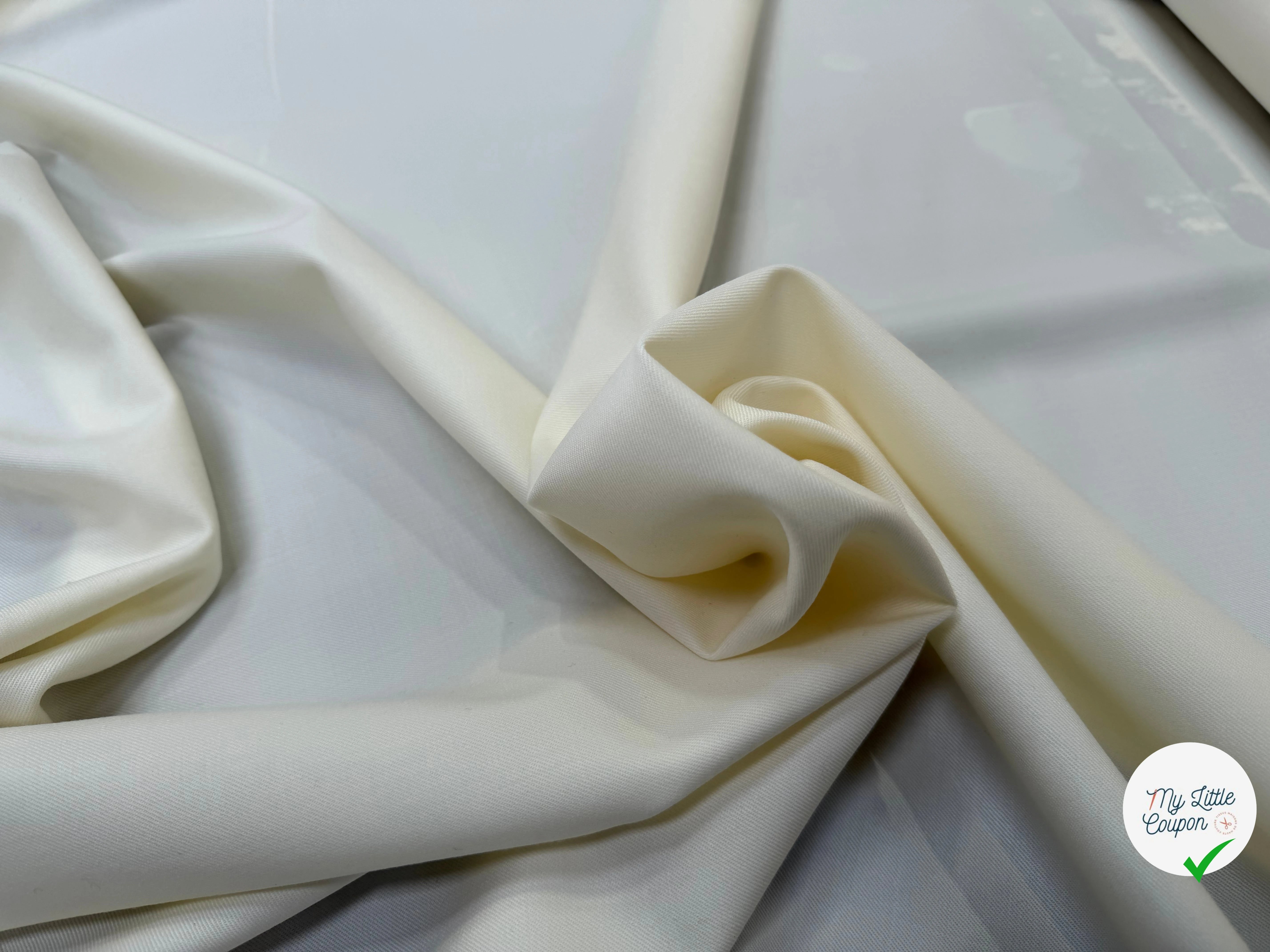 SERGÉ DE LAINE VIERGE SOUPLE BLANC CASSÉ - My Little Coupon