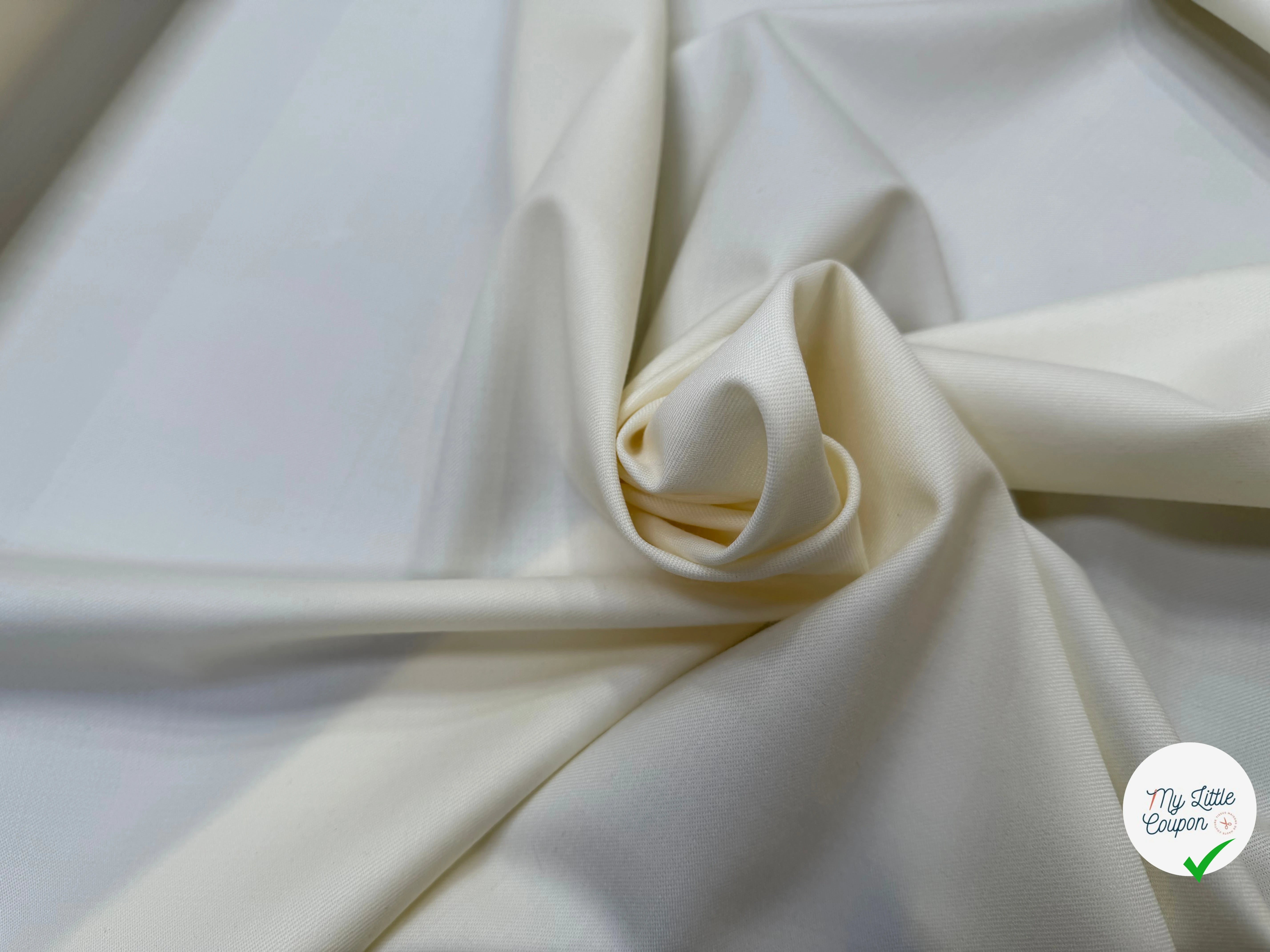 SERGÉ DE LAINE VIERGE SOUPLE BLANC CASSÉ - My Little Coupon