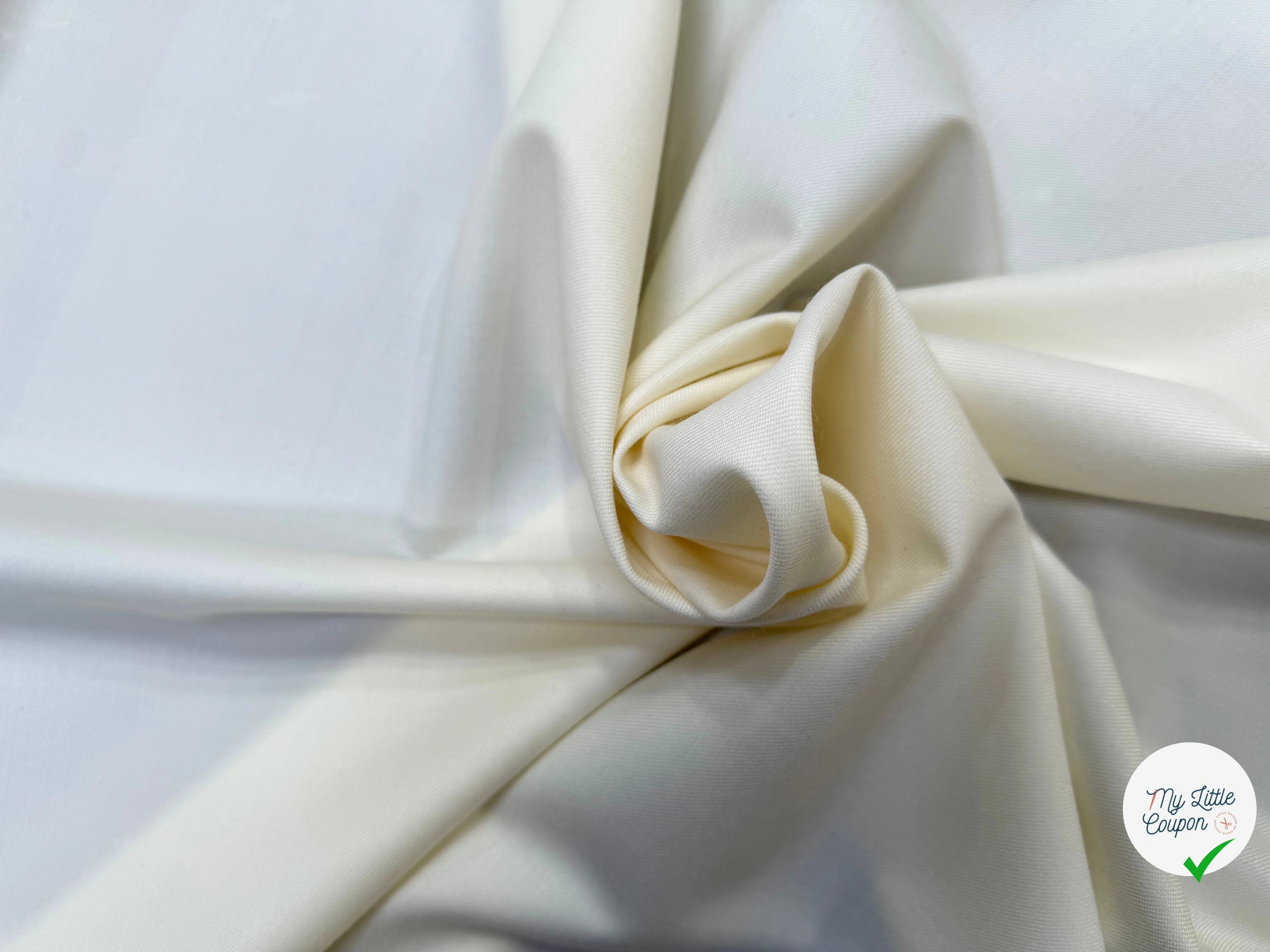 SERGÉ DE LAINE VIERGE SOUPLE BLANC CASSÉ - My Little Coupon