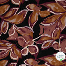 Sergé de viscose imprimé feuilles bordeaux - vue à plat
