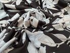 SERGE FLUIDE FOND KAKI AVEC FLEURS BLANCHES - My Little Coupon