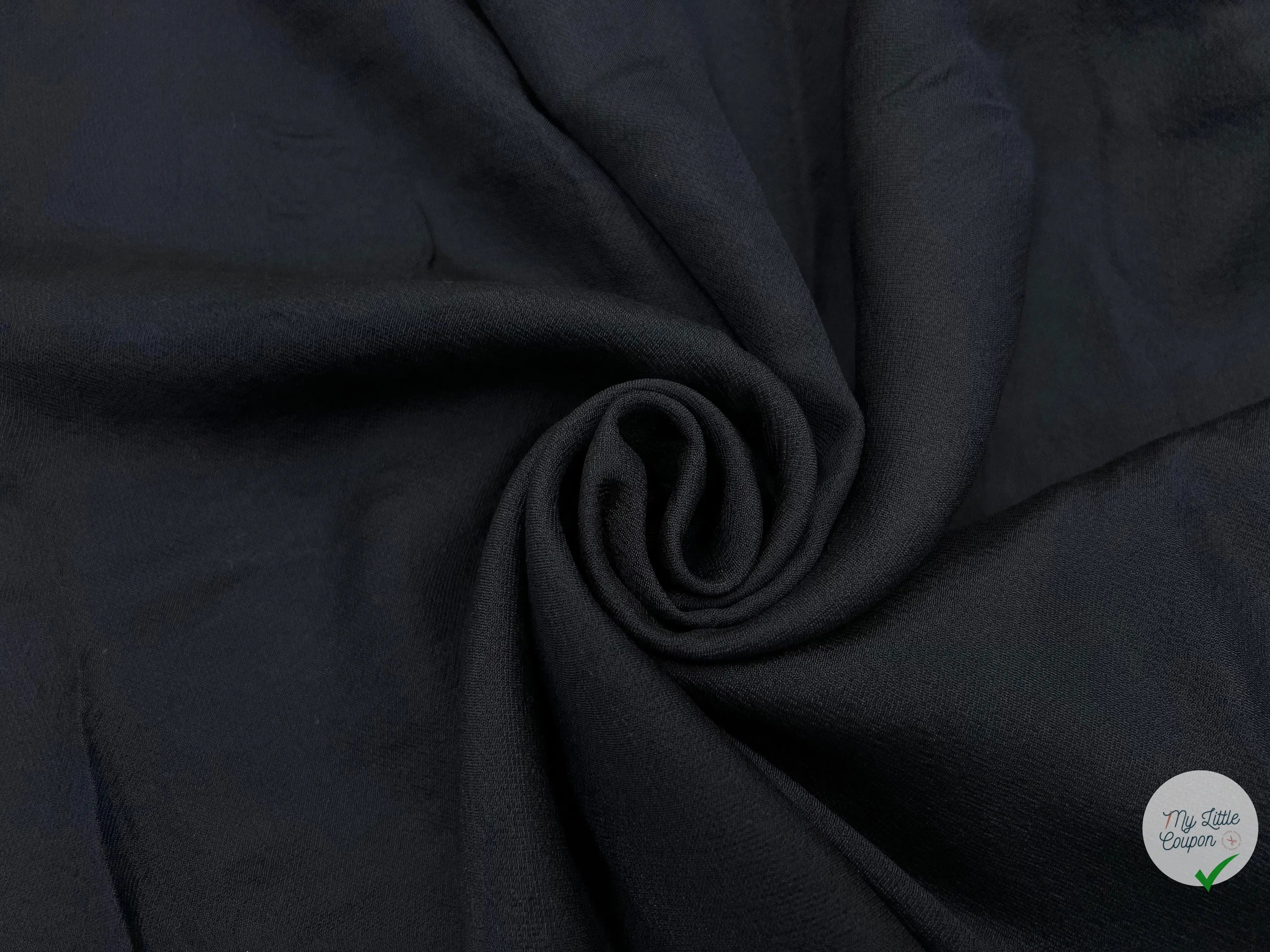 SERGÉ TENCEL NOIR REFLET BLEUTÉ SOUPLE - coupon de tissu de 3 mètres - My Little Coupon - tissu - coudre