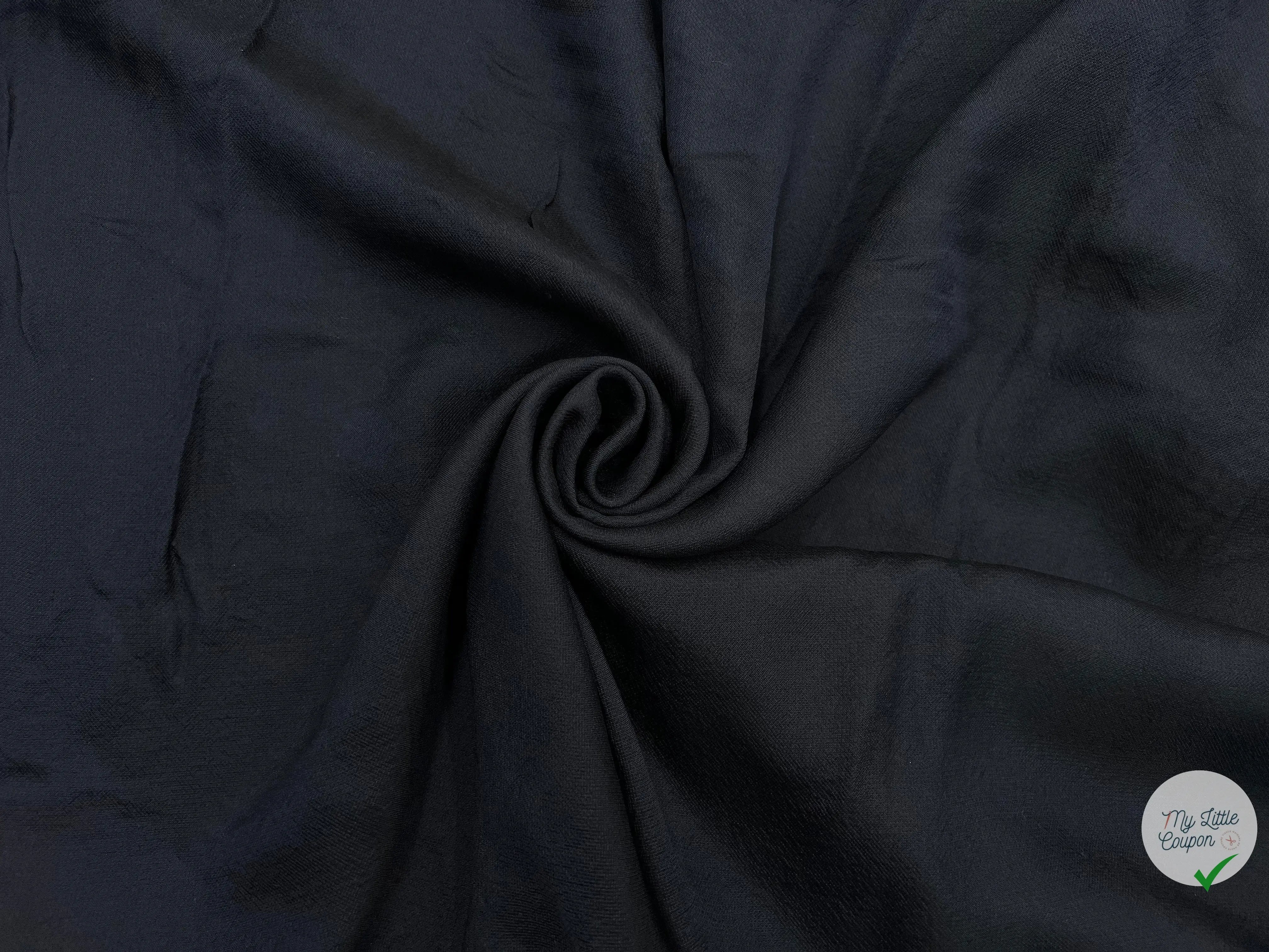 SERGÉ TENCEL NOIR REFLET BLEUTÉ SOUPLE - coupon de tissu de 3 mètres - My Little Coupon - tissu - coudre