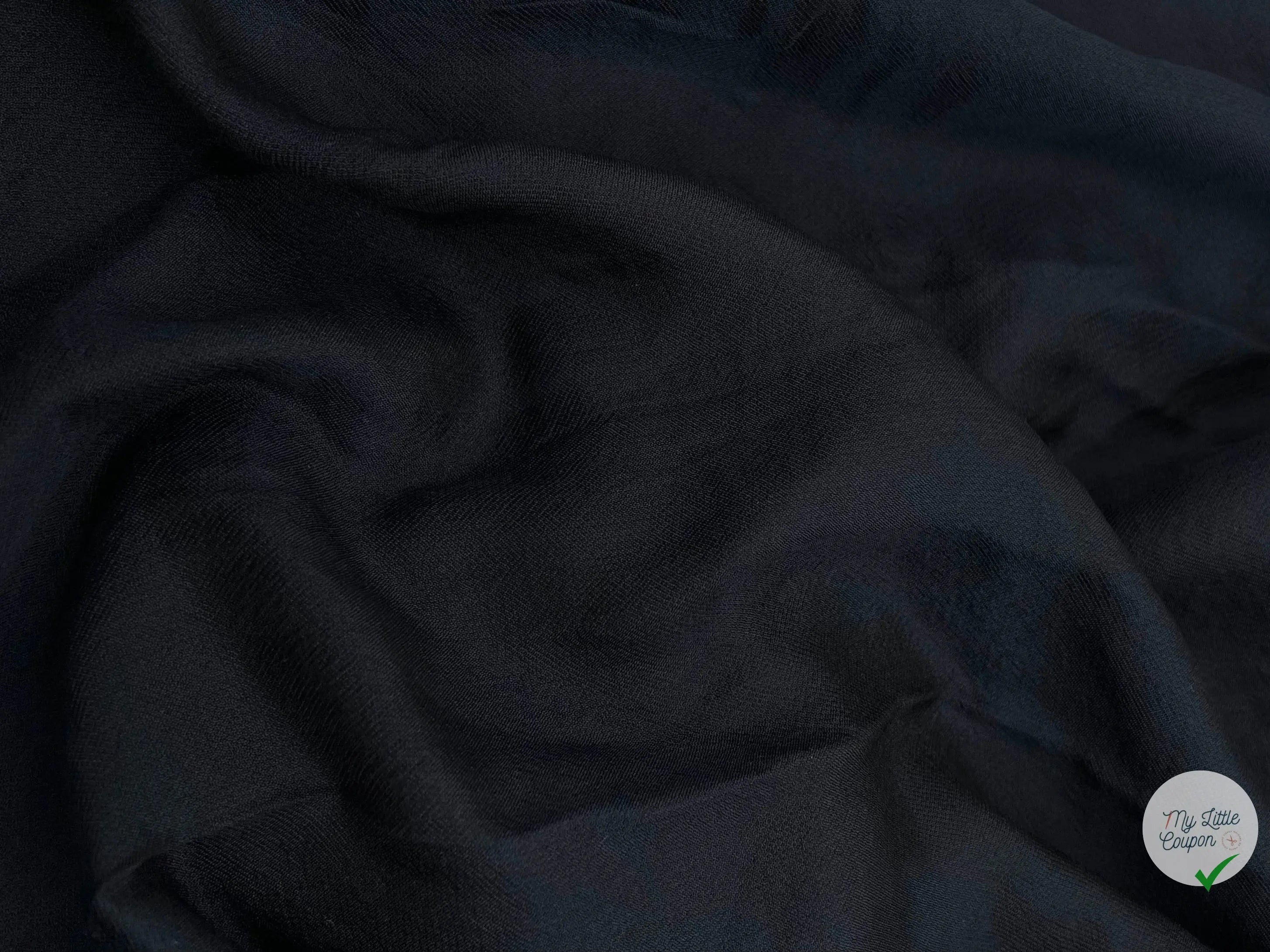 SERGÉ TENCEL NOIR REFLET BLEUTÉ SOUPLE - coupon de tissu de 3 mètres - My Little Coupon - tissu - coudre