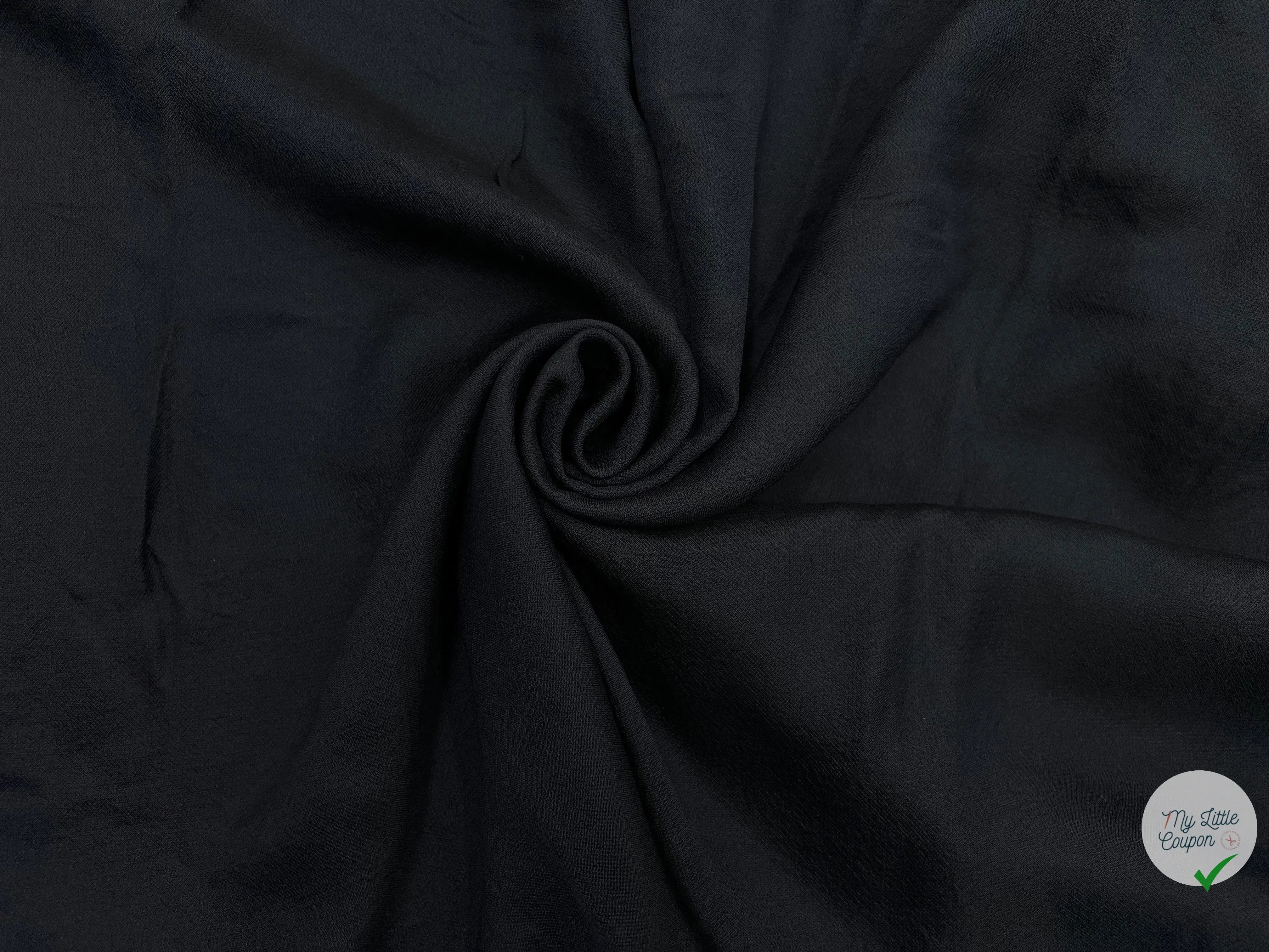 SERGÉ TENCEL NOIR REFLET BLEUTÉ SOUPLE - coupon de tissu de 3 mètres - My Little Coupon - tissu - coudre