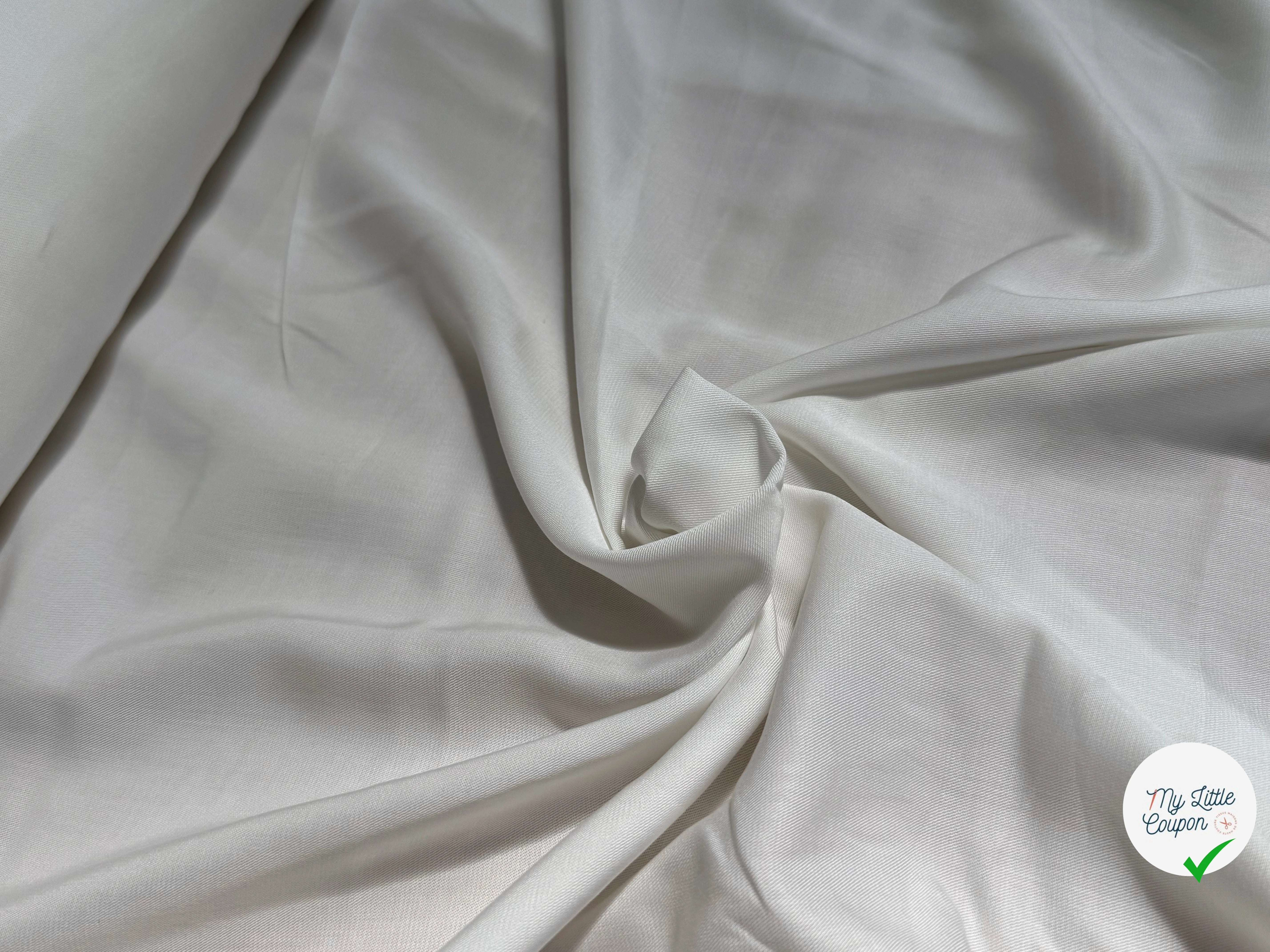 SERGÉ VISCOSE BEAU TOMBÉ BLANC CASSÉ - My Little Coupon