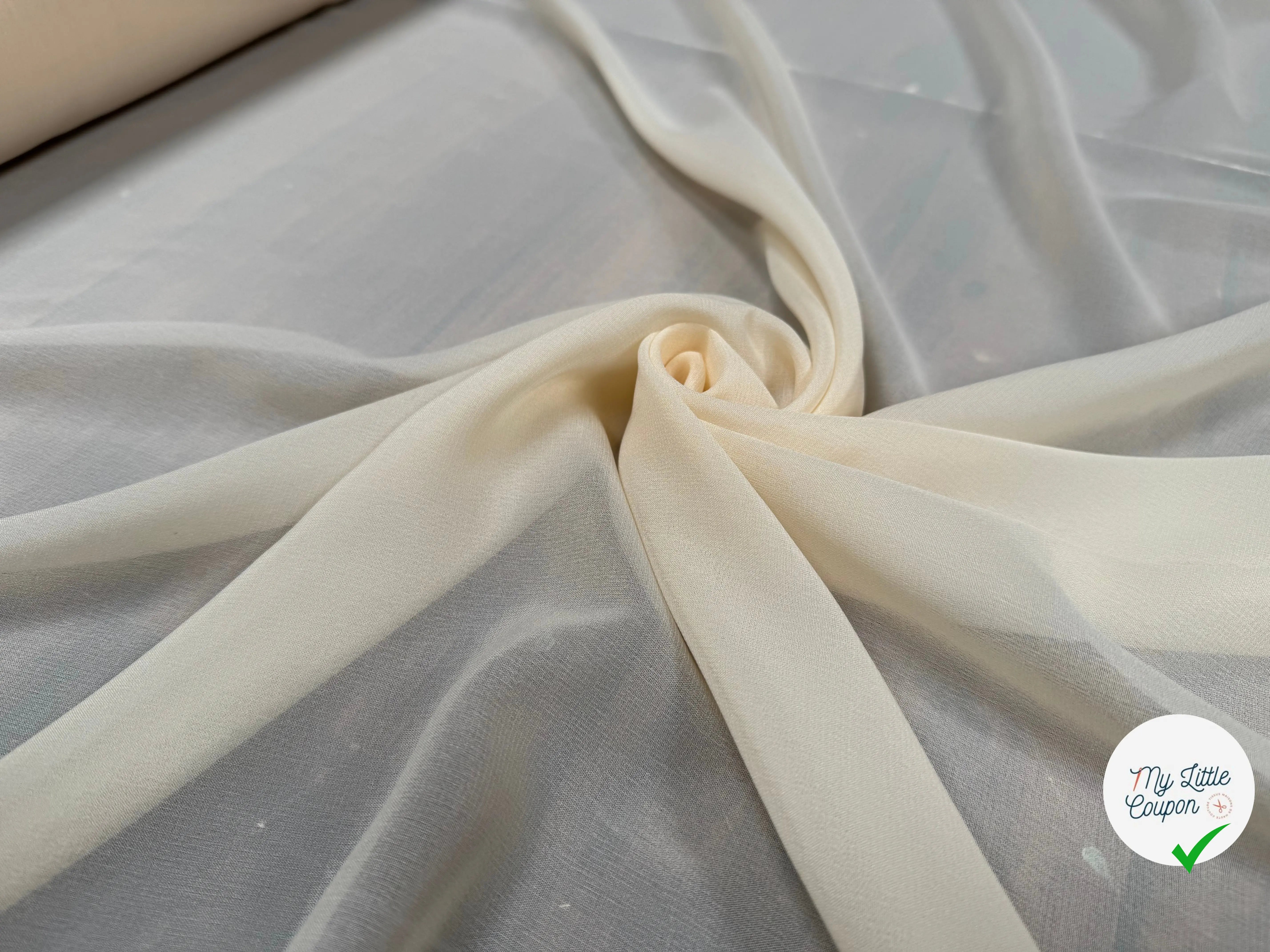 SILK MIX GEORGETTE, Seedpearl Beige - My Little Coupon