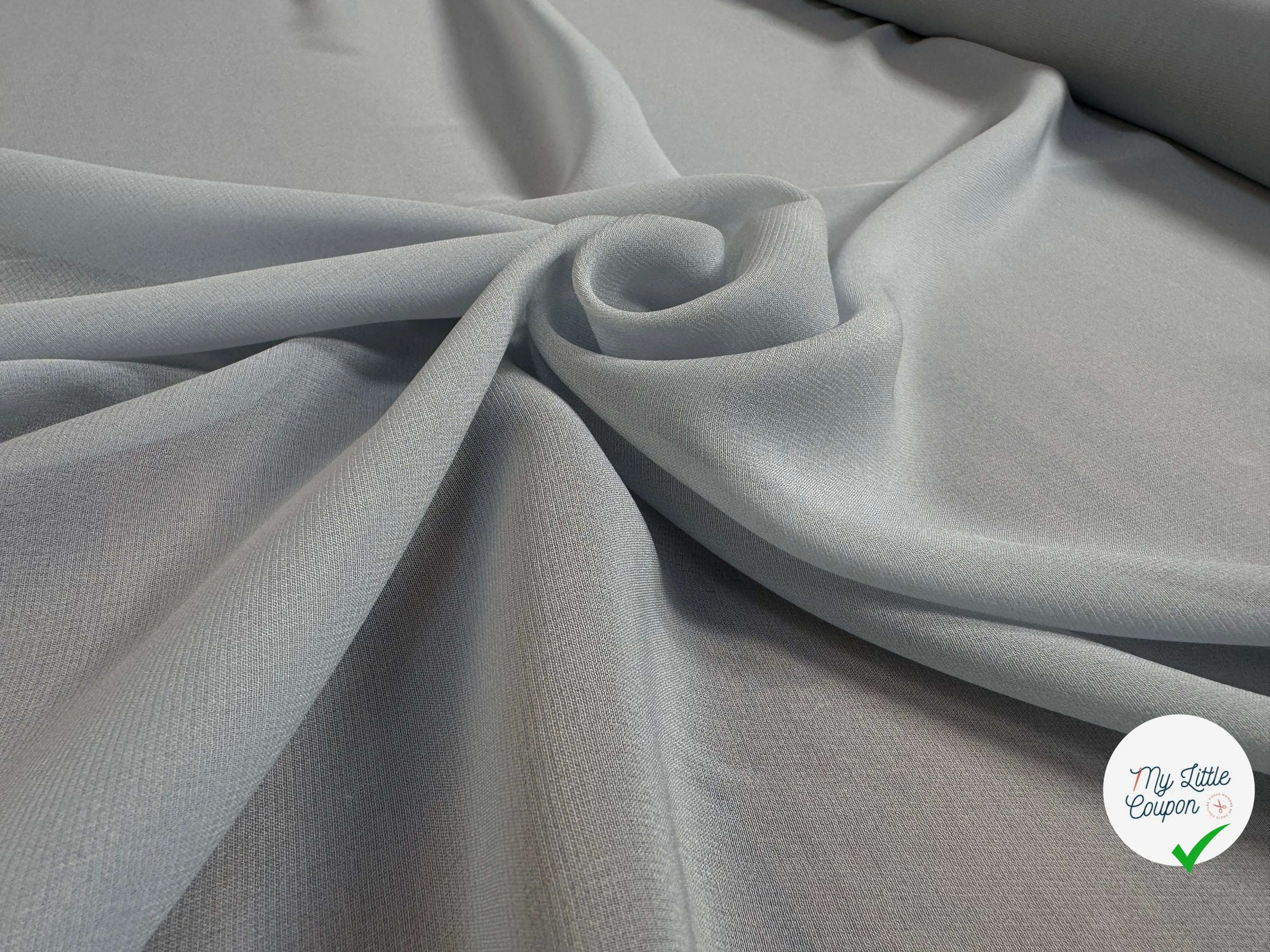 SILK MIX GEORGETTE, Softy blue, 20% soie - My Little Coupon