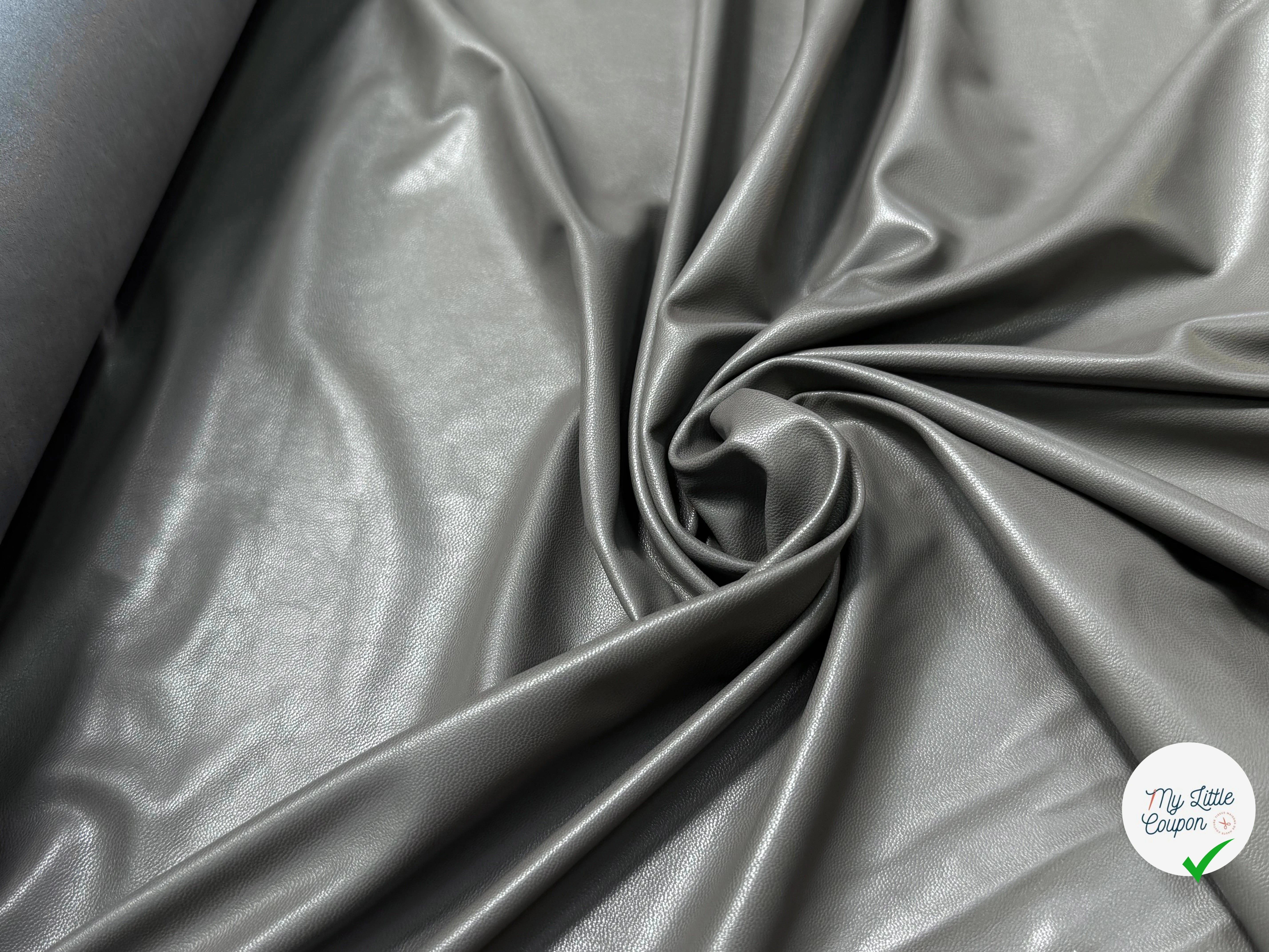 SIMILICUIR SOUPLE ENDROIT DOUX GRIS STRETCH - My Little Coupon