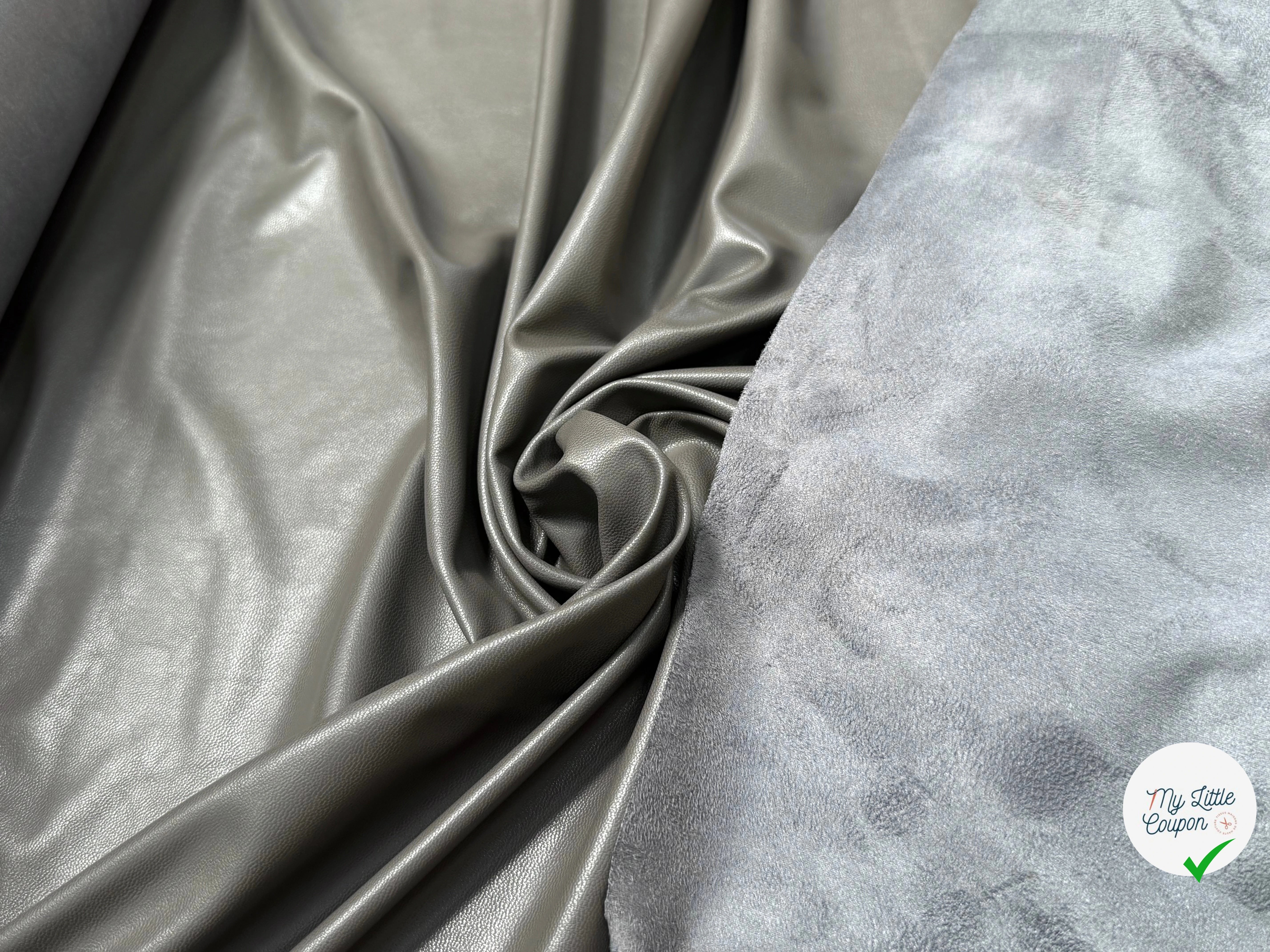 SIMILICUIR SOUPLE ENDROIT DOUX GRIS STRETCH - My Little Coupon