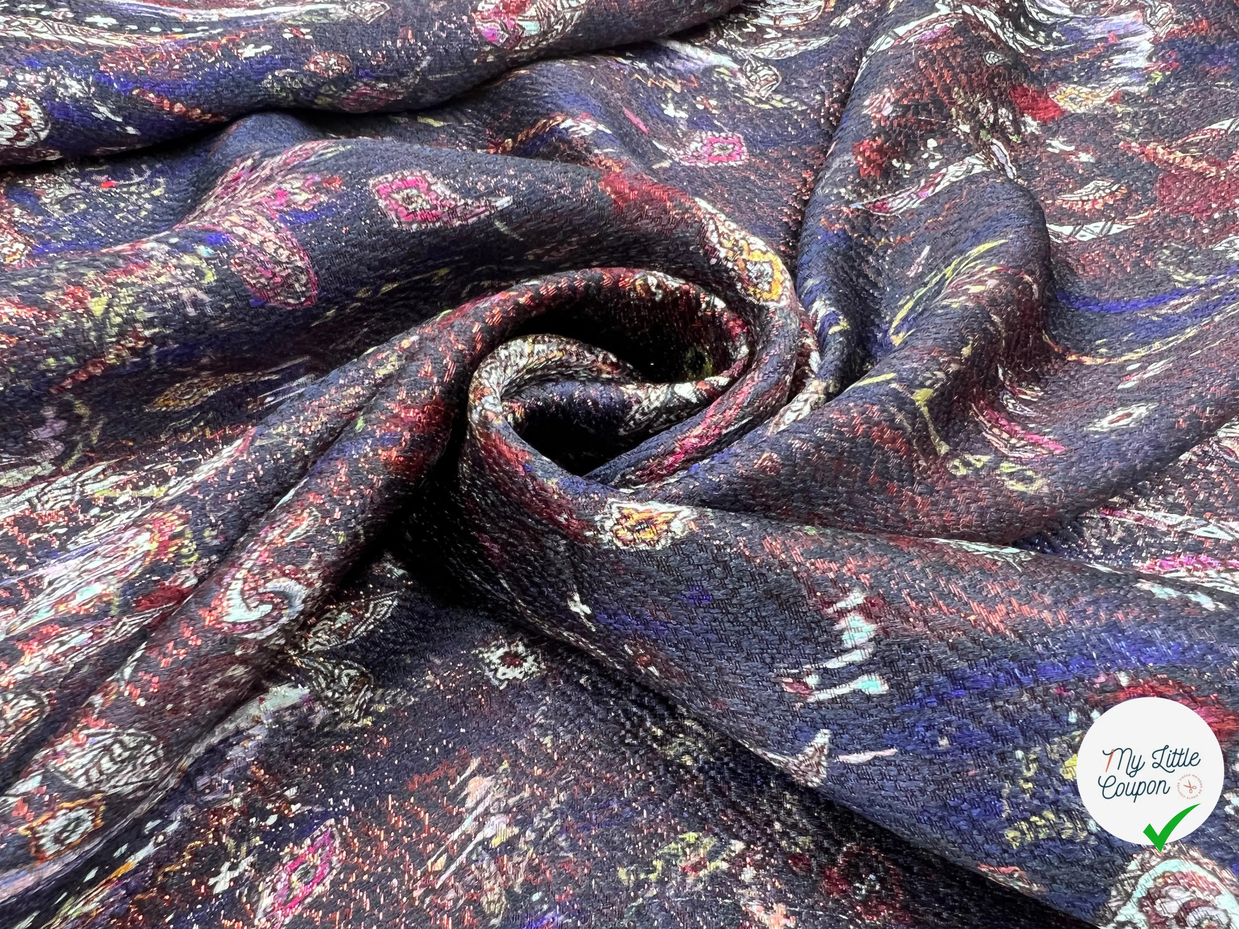SOIE IMPRIMÉ JACQUARD MÉTAL DAMAS D'APPARAT - My Little Coupon - tissu - coudre
