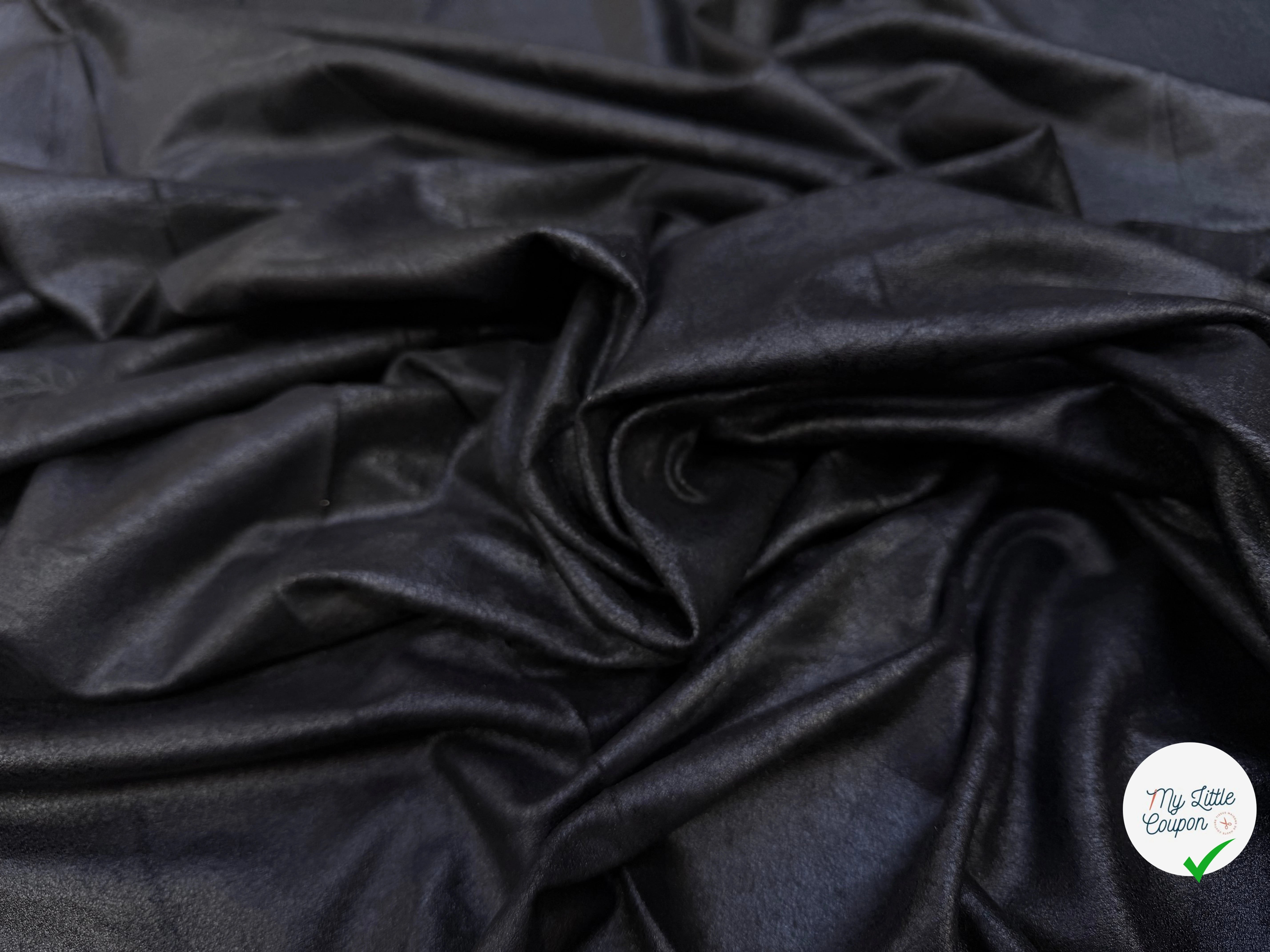 SUEDINE STRETCH NOIR EFFET CRAQUELÉ CHIC - My Little Coupon