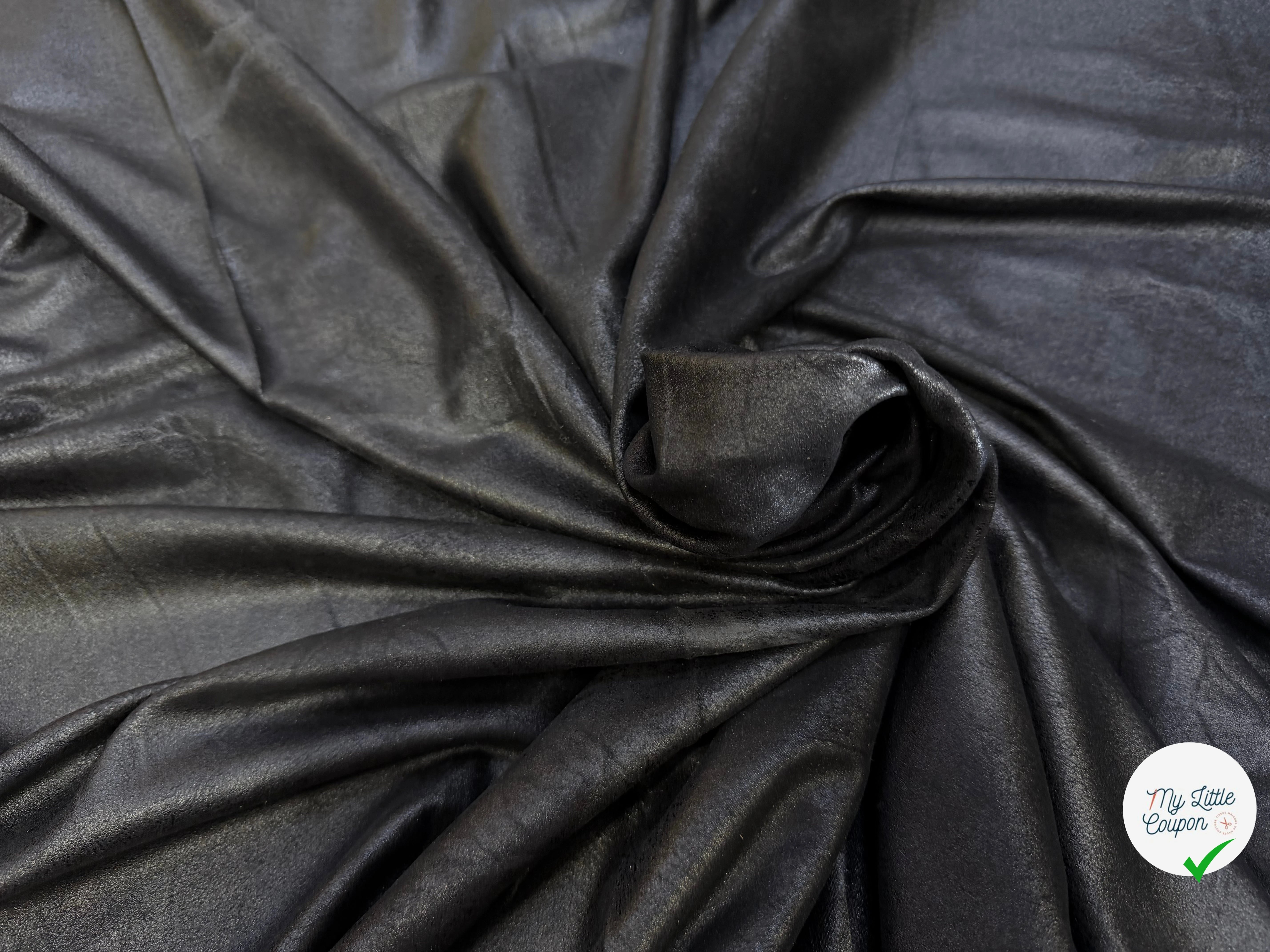 SUEDINE STRETCH NOIR EFFET CRAQUELÉ CHIC - My Little Coupon