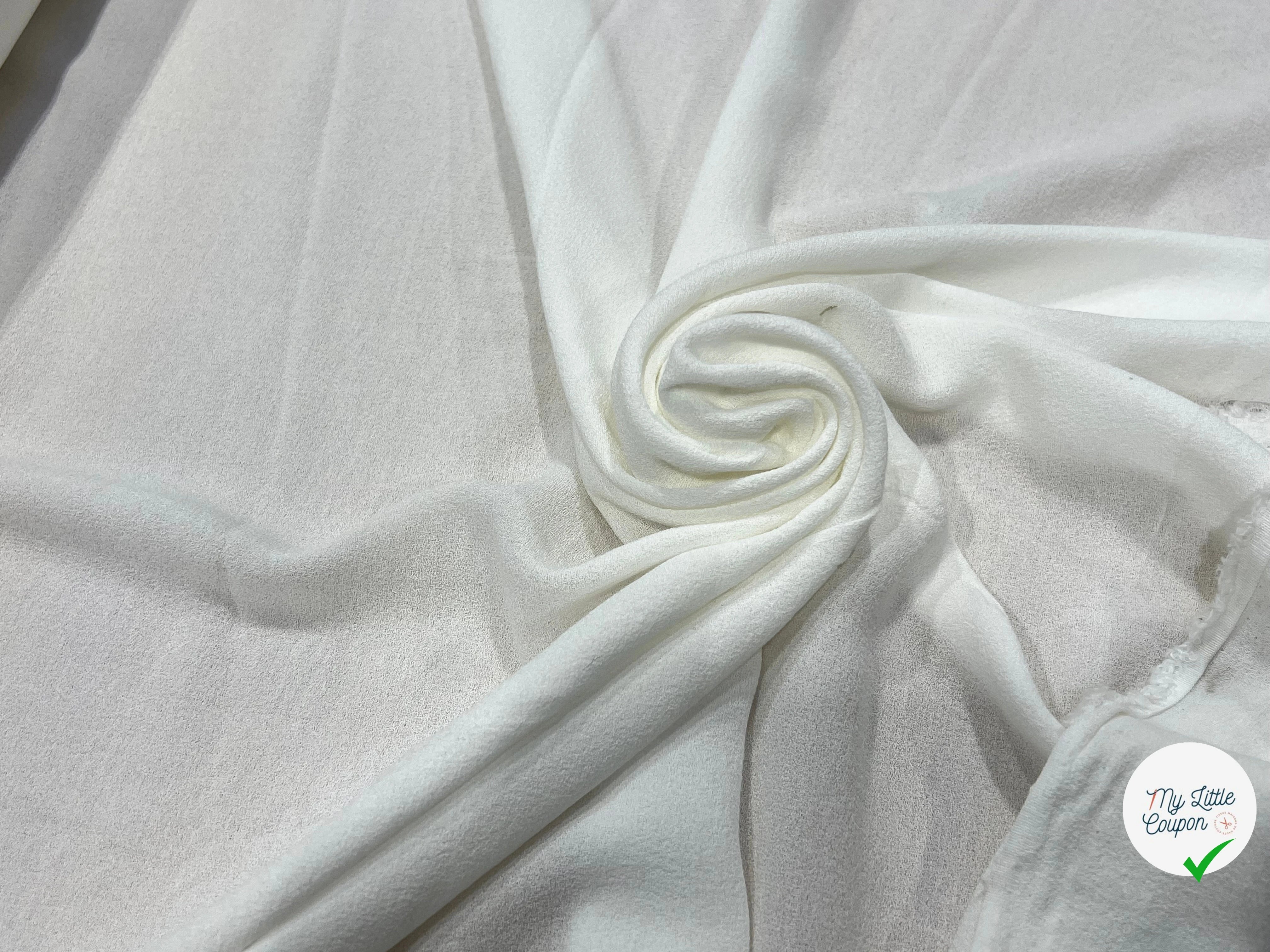 SUPERBE CREPE VISCOSE BLANC 100% VISCOSE 130CM - My Little Coupon