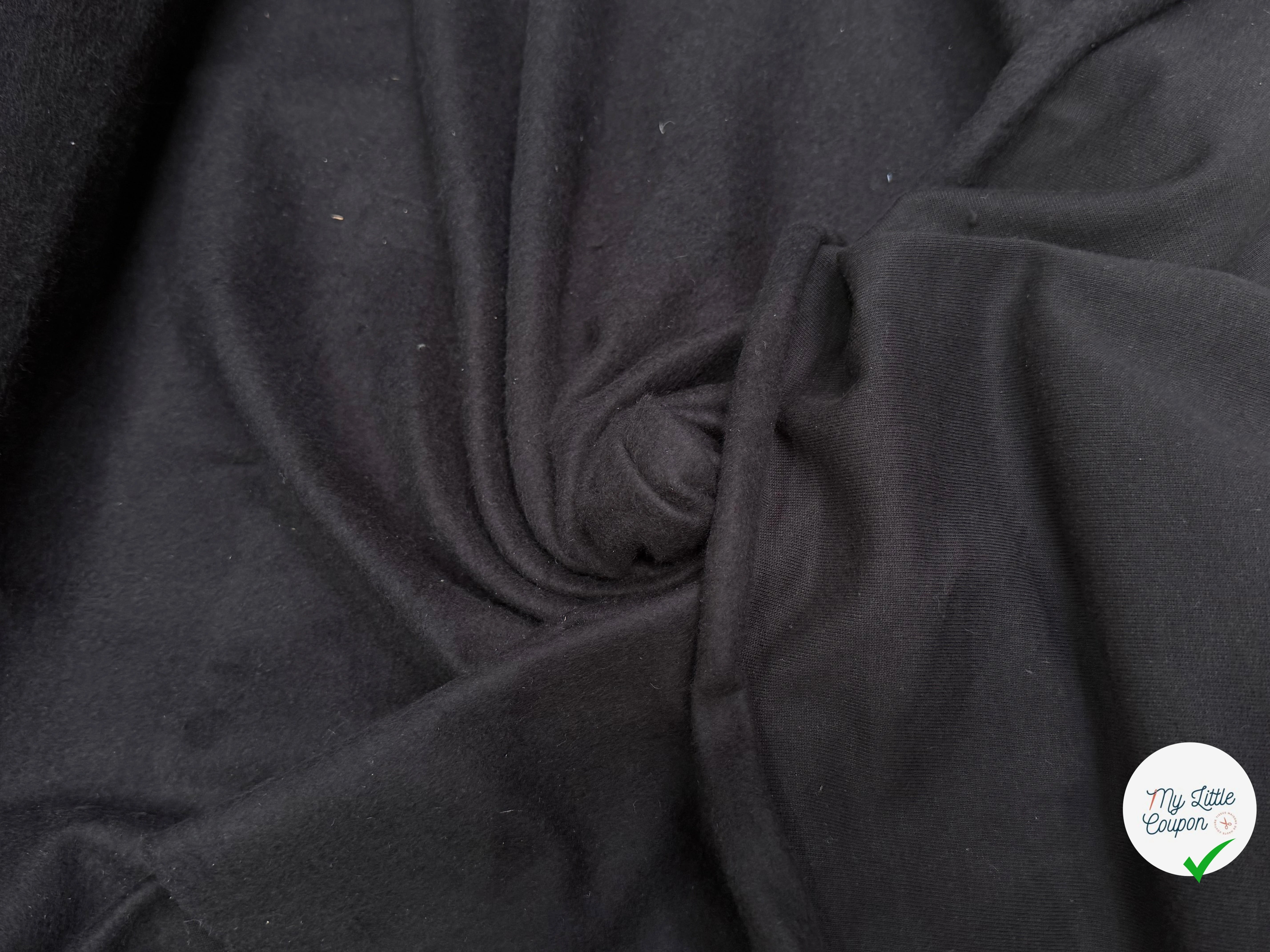 SWEAT ENVERS POLAIRE TOUT DOUX 95% COTON NOIR - My Little Coupon