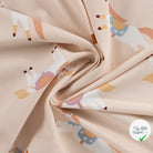 SWEAT FRENCH TERRY IMPRIMÉ CHEVAUX FOND SABLE PLAGE - My Little Coupon