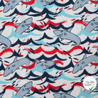 SWEAT FRENCH TERRY IMPRIMÉ REQUINS FOND ÉCRU - My Little Coupon