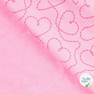 SWEAT FRENCH TERRY PAILLETÉ IMPRIMÉ CŒURS FOND POUDRÉ - My Little Coupon