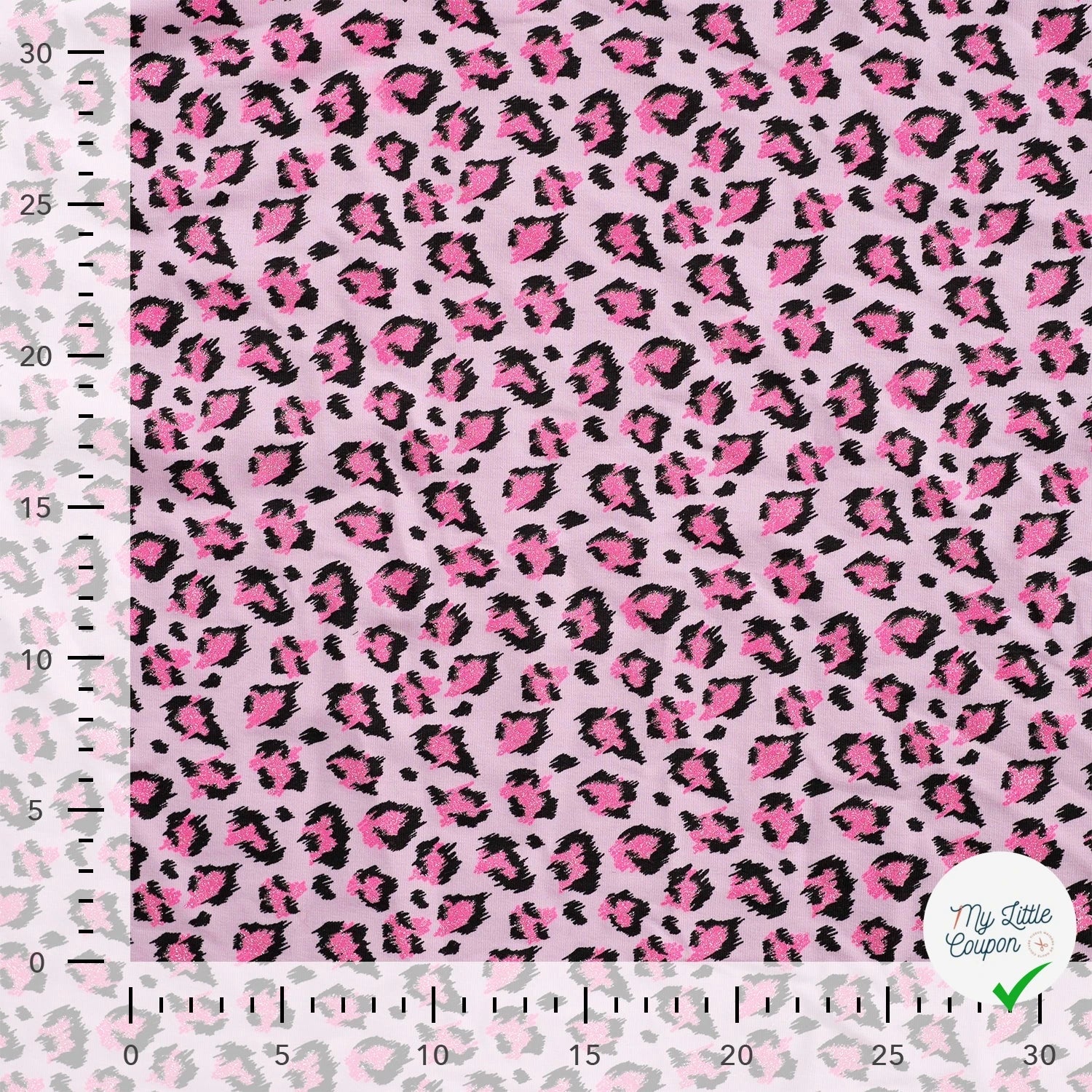 SWEAT FRENCH TERRY PAILLETÉ IMPRIMÉ LÉOPARD FOND POUDRÉ - My Little Coupon