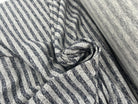 SWEAT MOLLETON NON GRATTÉ RAYURES  FANTAISIE INDIGO SUR GRIS MSO