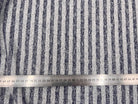 SWEAT MOLLETON NON GRATTÉ RAYURES  FANTAISIE INDIGO SUR GRIS MSO