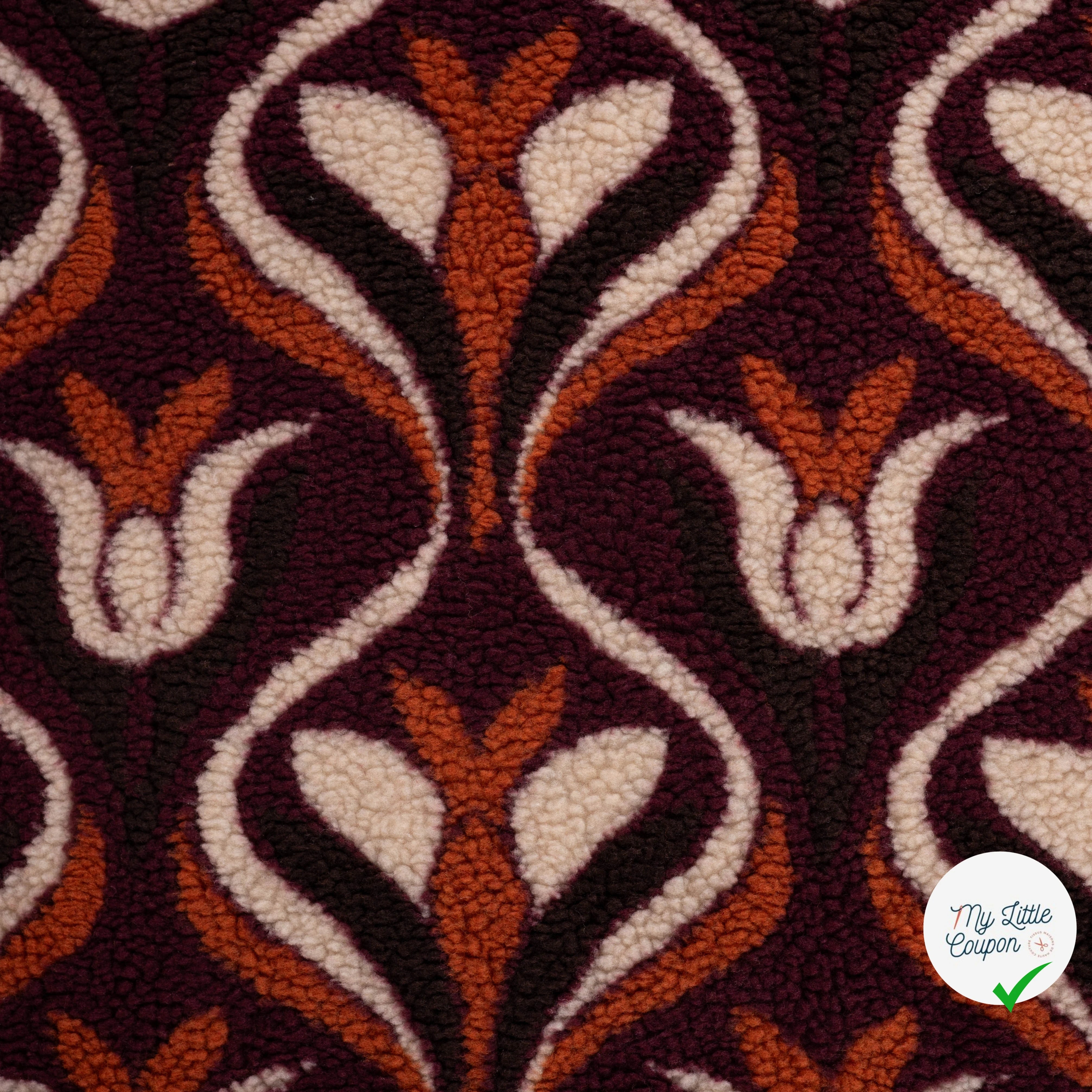 Teddy jacquard bordeaux - vue à plat