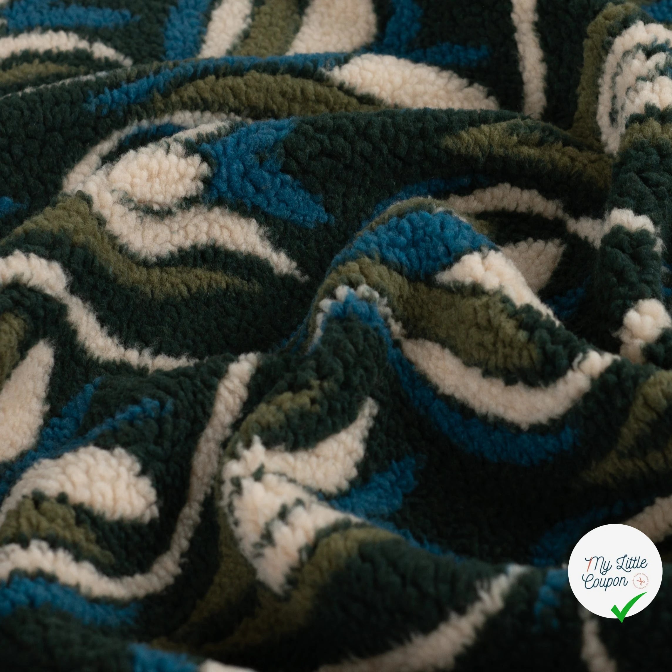 Teddy jacquard pétrole - texture