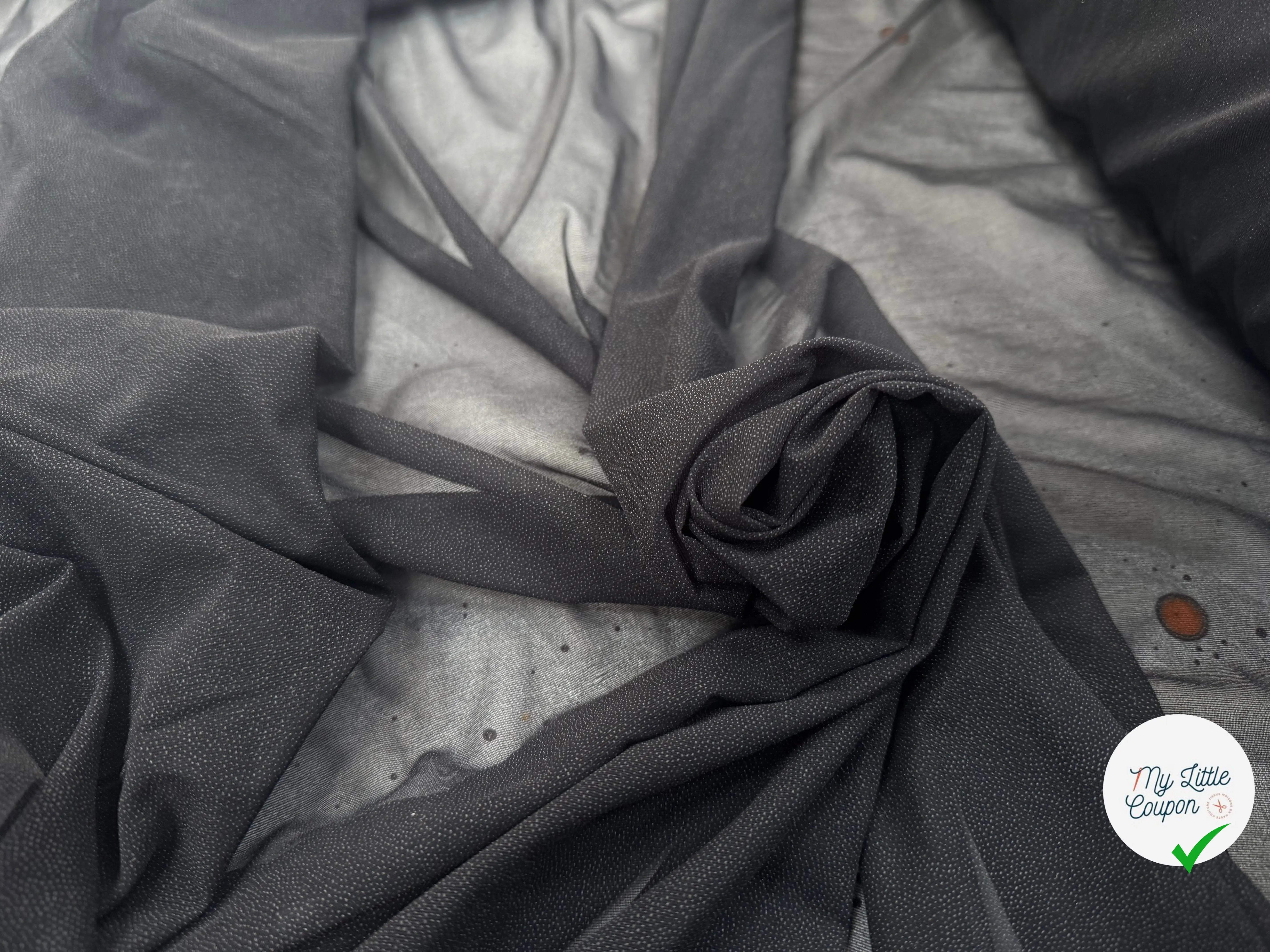 THERMOCOLLANT MAILLE FINE À GRAIN GRANDE LAIZE NOIR - My Little Coupon