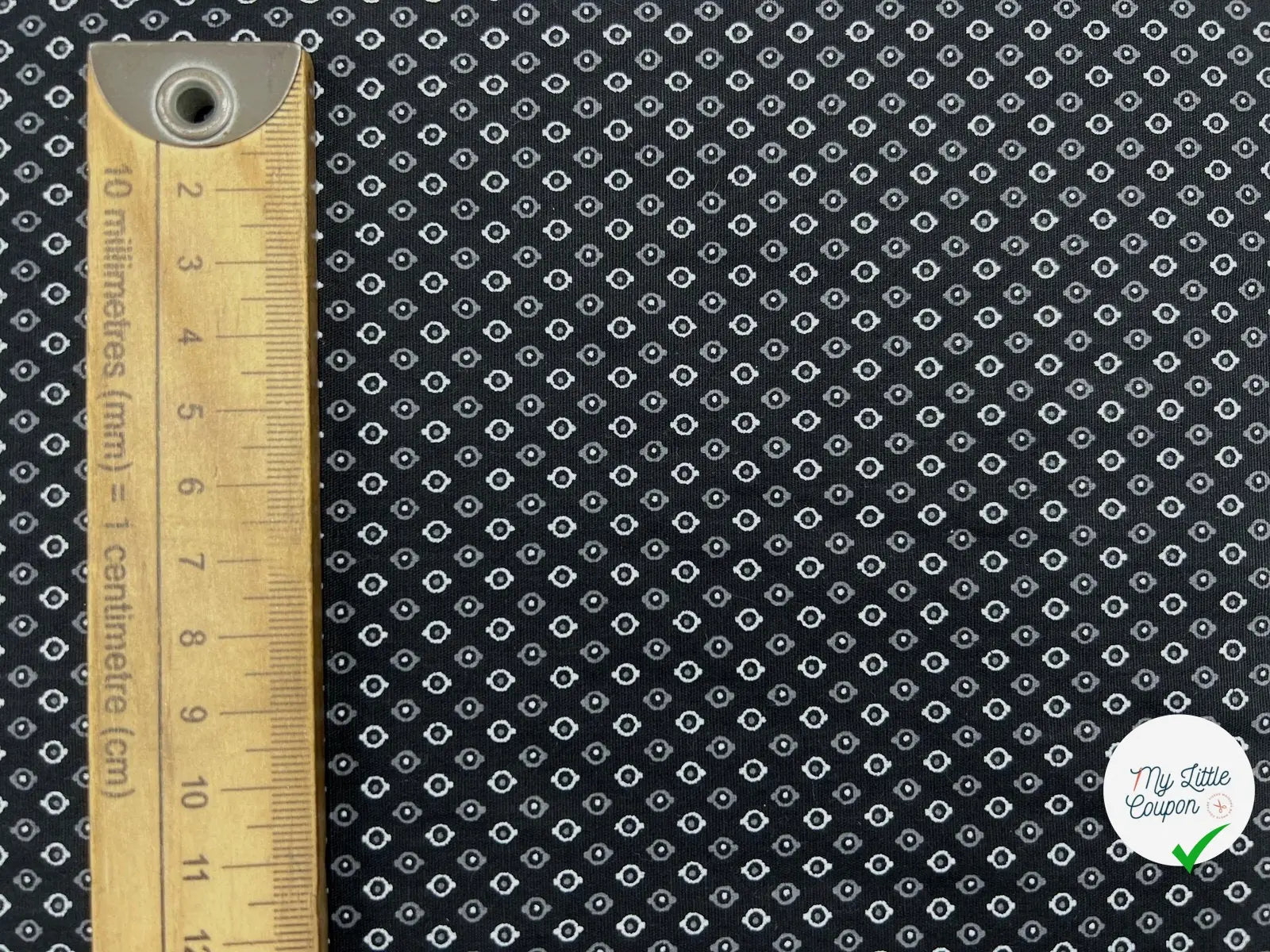 TISSU 100% COTON FERMIÈRE PETITES GOUTTES FOND NOIR - My Little Coupon - tissu - coudre