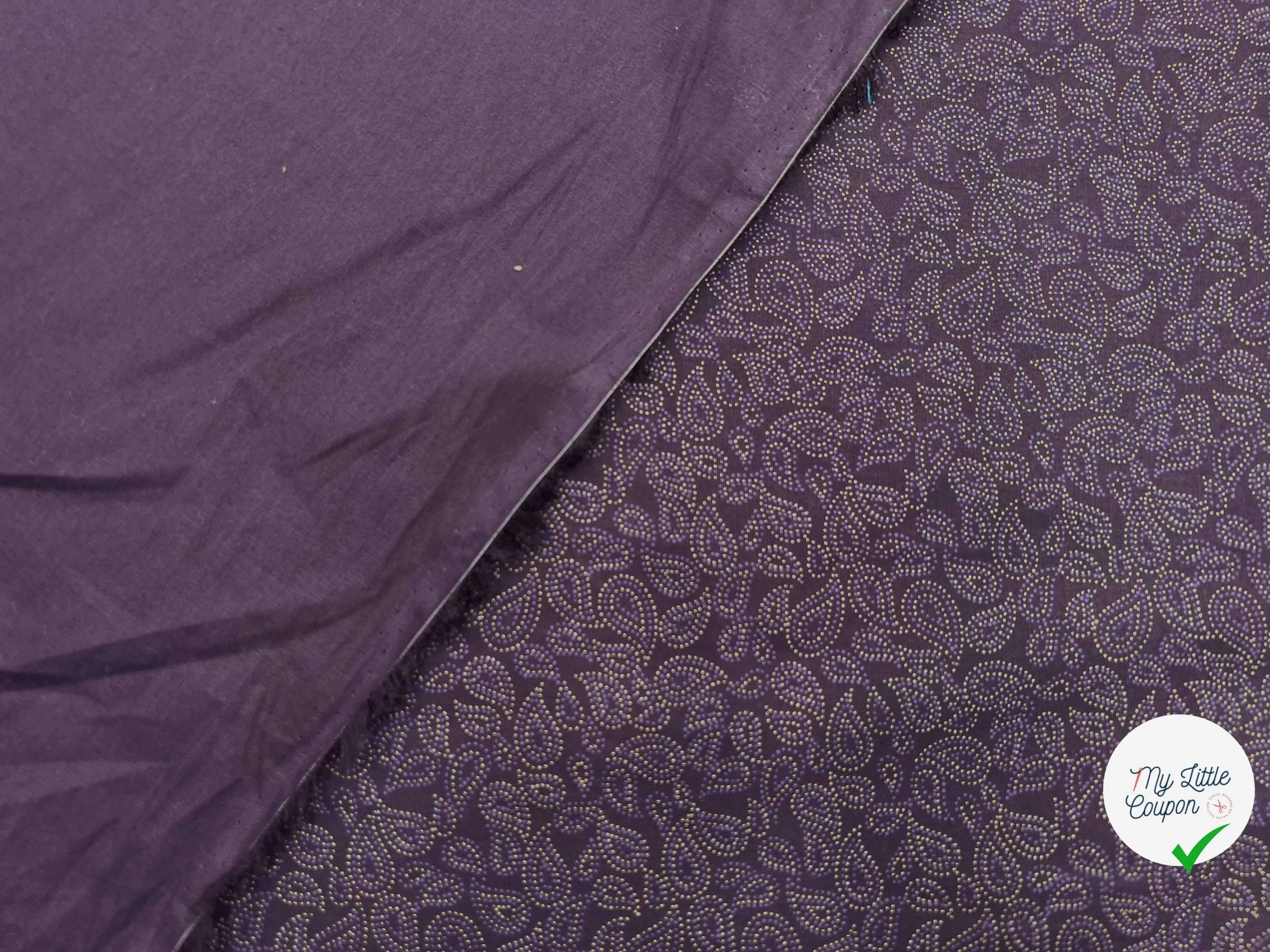 TISSU 100% COTON FERMIÈRE VIOLET MOTIF PAISLEY - My Little Coupon - tissu - coudre