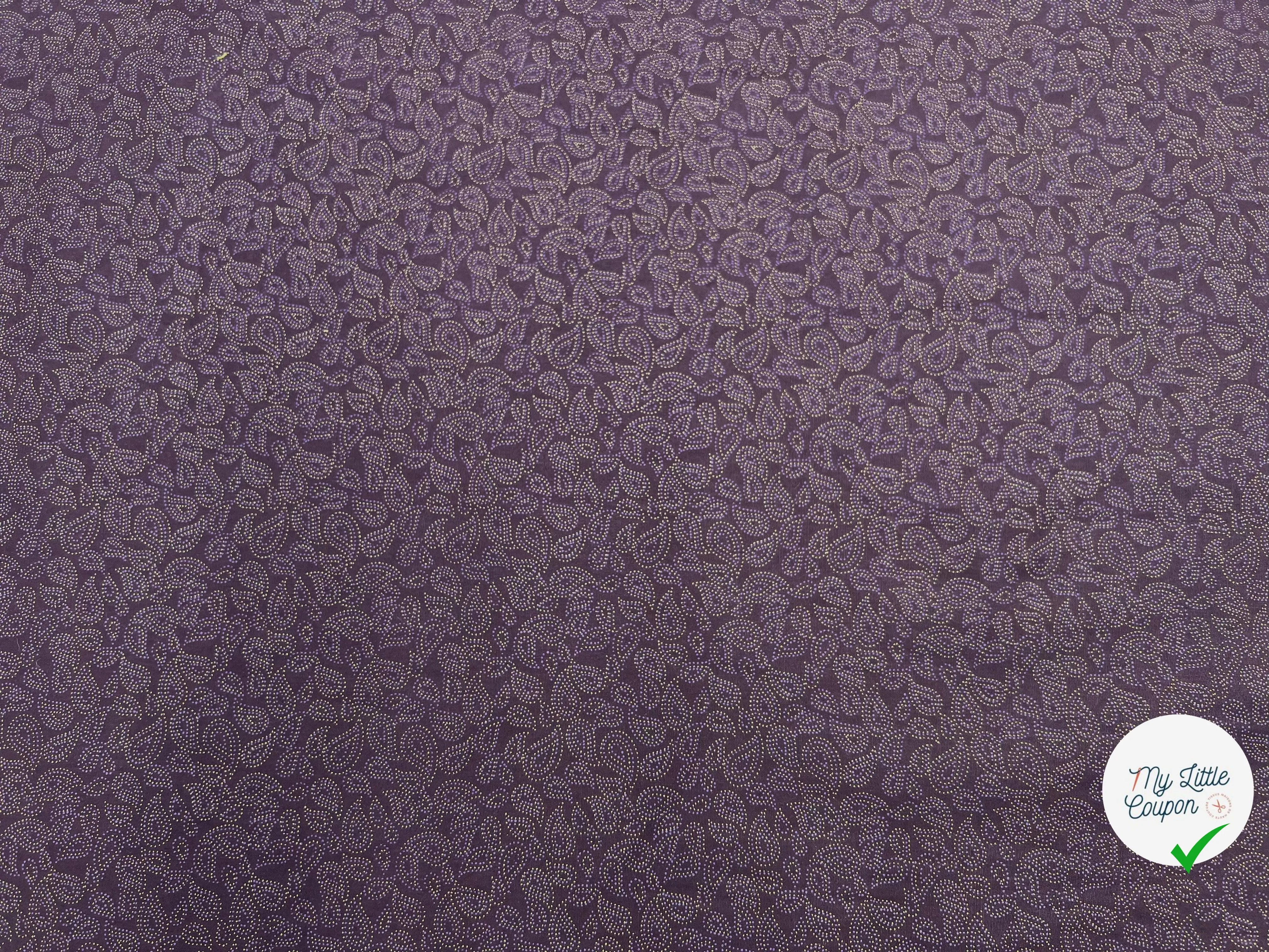TISSU 100% COTON FERMIÈRE VIOLET MOTIF PAISLEY - My Little Coupon - tissu - coudre