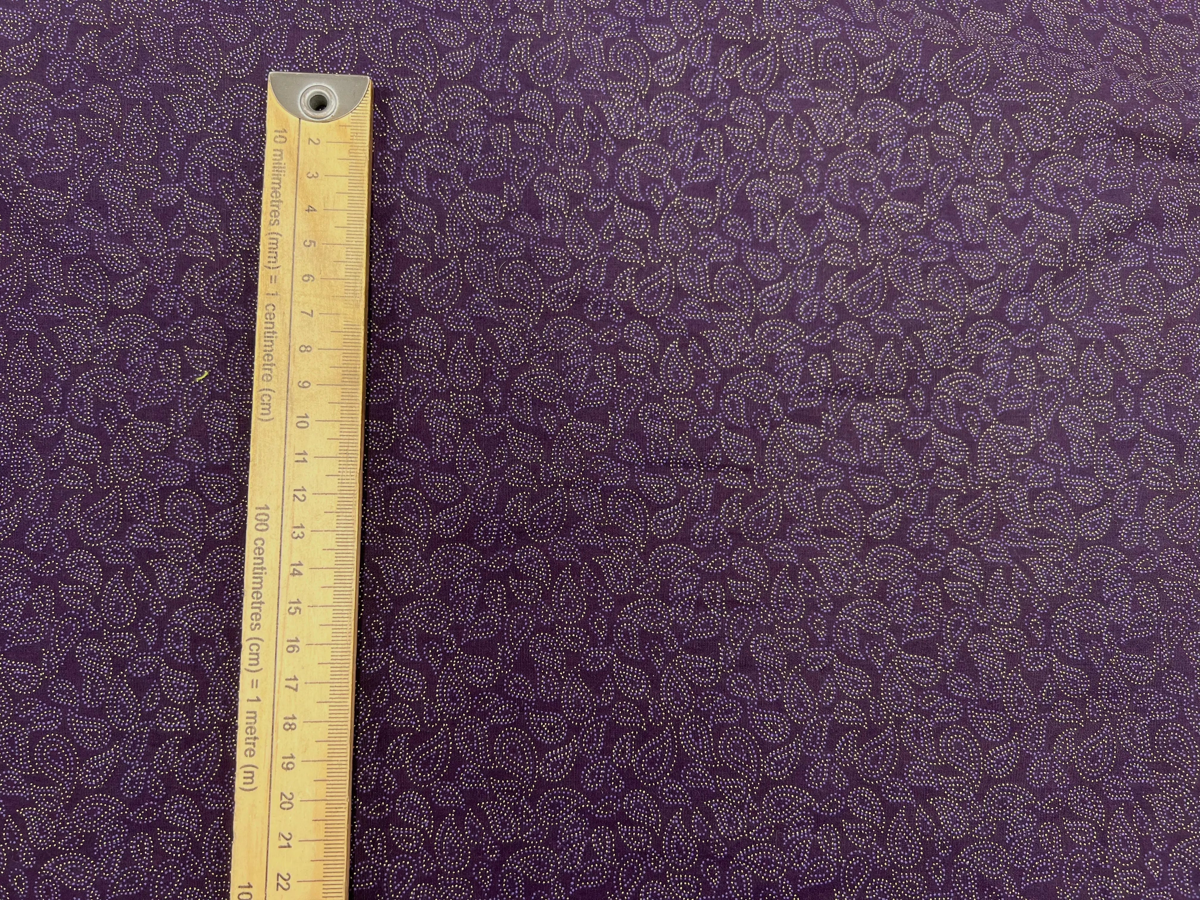 TISSU 100% COTON FERMIÈRE VIOLET MOTIF PAISLEY - My Little Coupon - tissu - coudre