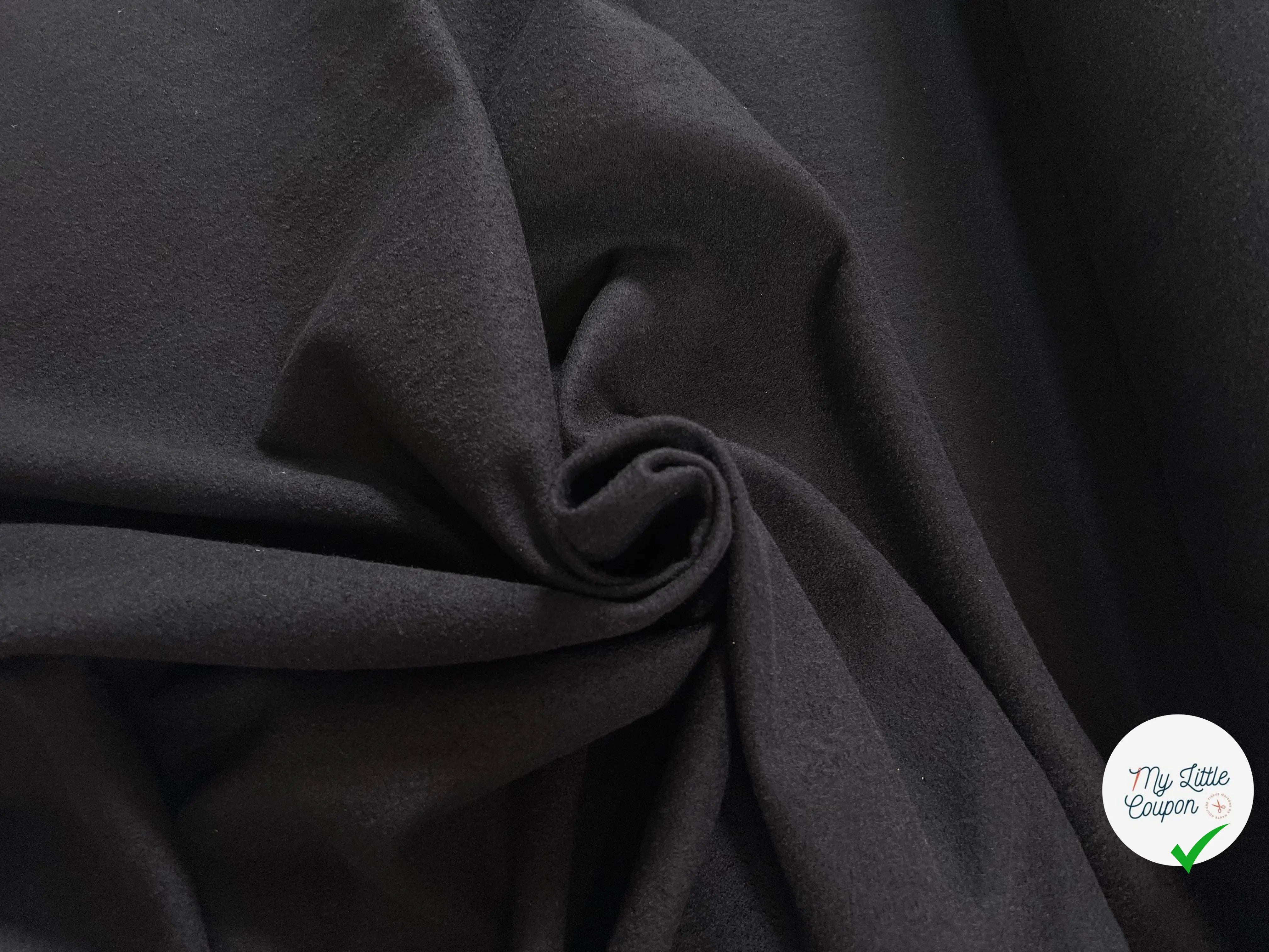 TISSU 100% LAINE VIERGE NOIR - My Little Coupon
