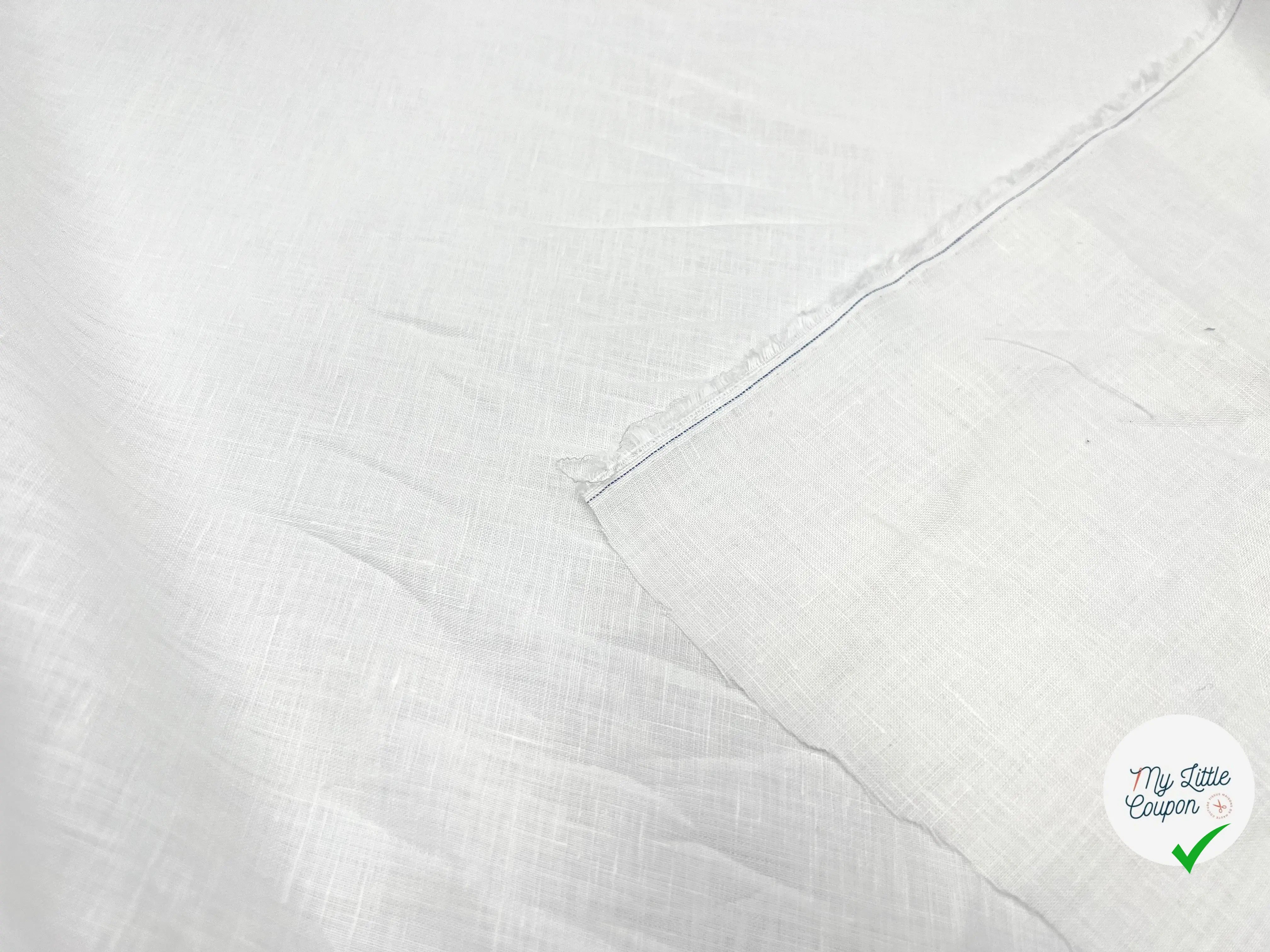 TISSU 100% LIN BLANC POIDS CHEMISE - coupon de tissu de 3 mètres - My Little Coupon - tissu - coudre