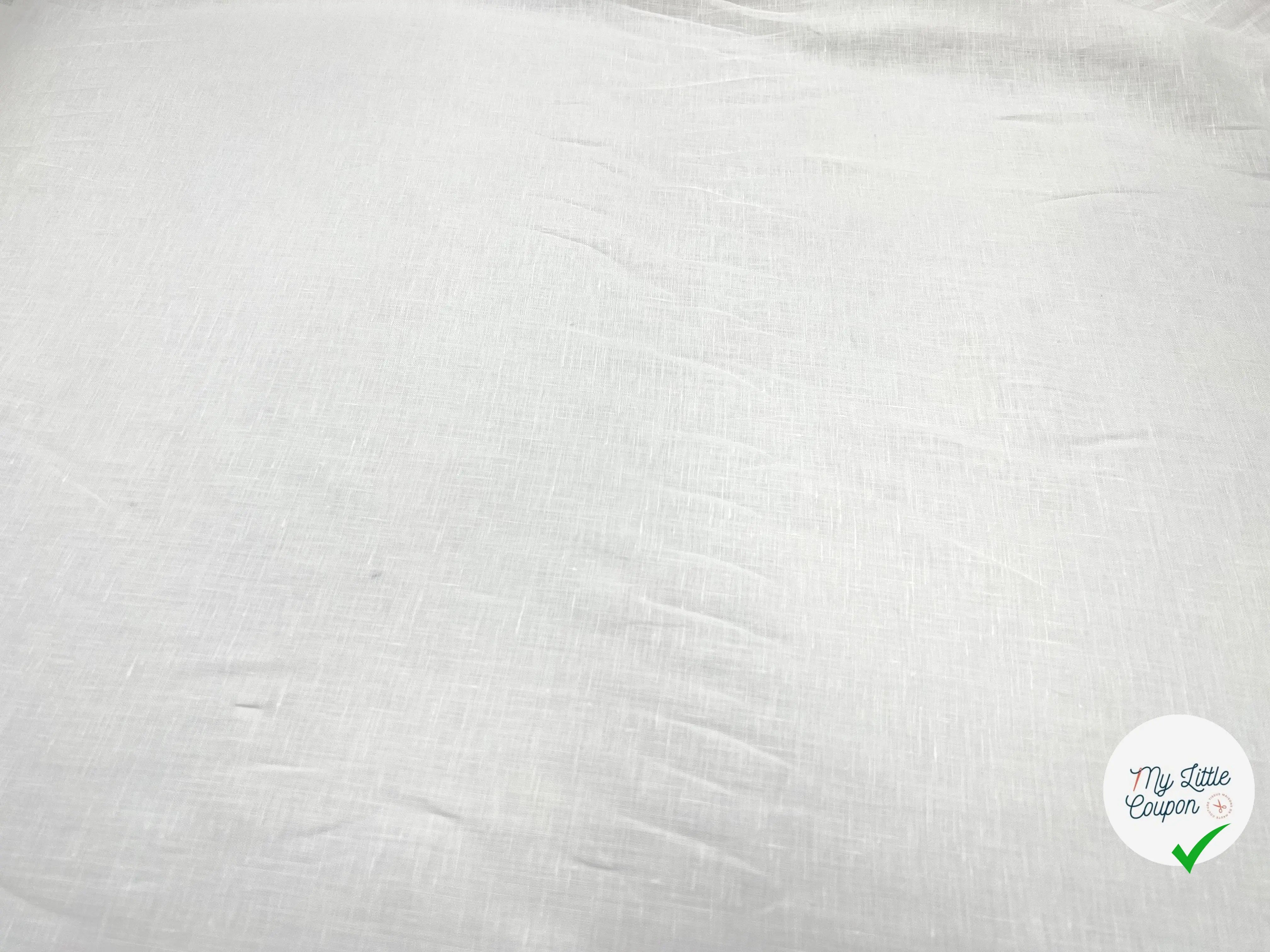 TISSU 100% LIN BLANC POIDS CHEMISE - coupon de tissu de 3 mètres - My Little Coupon - tissu - coudre