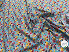 TISSU 100% VISCOSE FOND BLEU CIEL IMPRIMÉ BOUQUETS - My Little Coupon