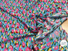 TISSU 100% VISCOSE FOND BONNIE BLUE IMPRIMÉ TULIP - My Little Coupon