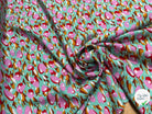 TISSU 100% VISCOSE FOND LAGOON IMPRIMÉ TULIP - My Little Coupon