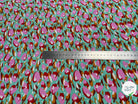 TISSU 100% VISCOSE FOND LAGOON IMPRIMÉ TULIP - My Little Coupon