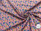 TISSU 100% VISCOSE FOND ROSE IMPRIMÉ BOUQUETS - My Little Coupon
